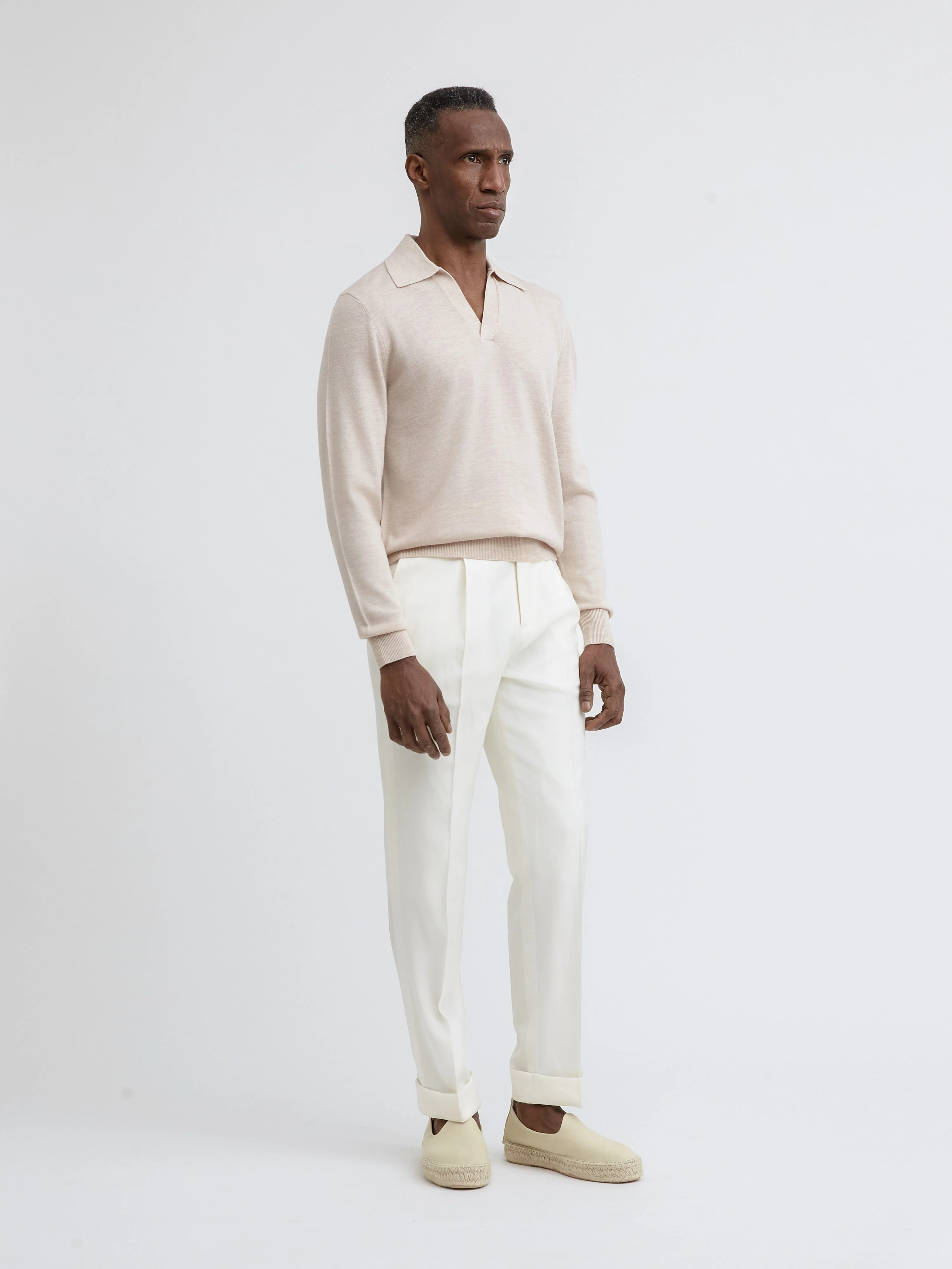 Beige Merino Wool Polo - Image 3