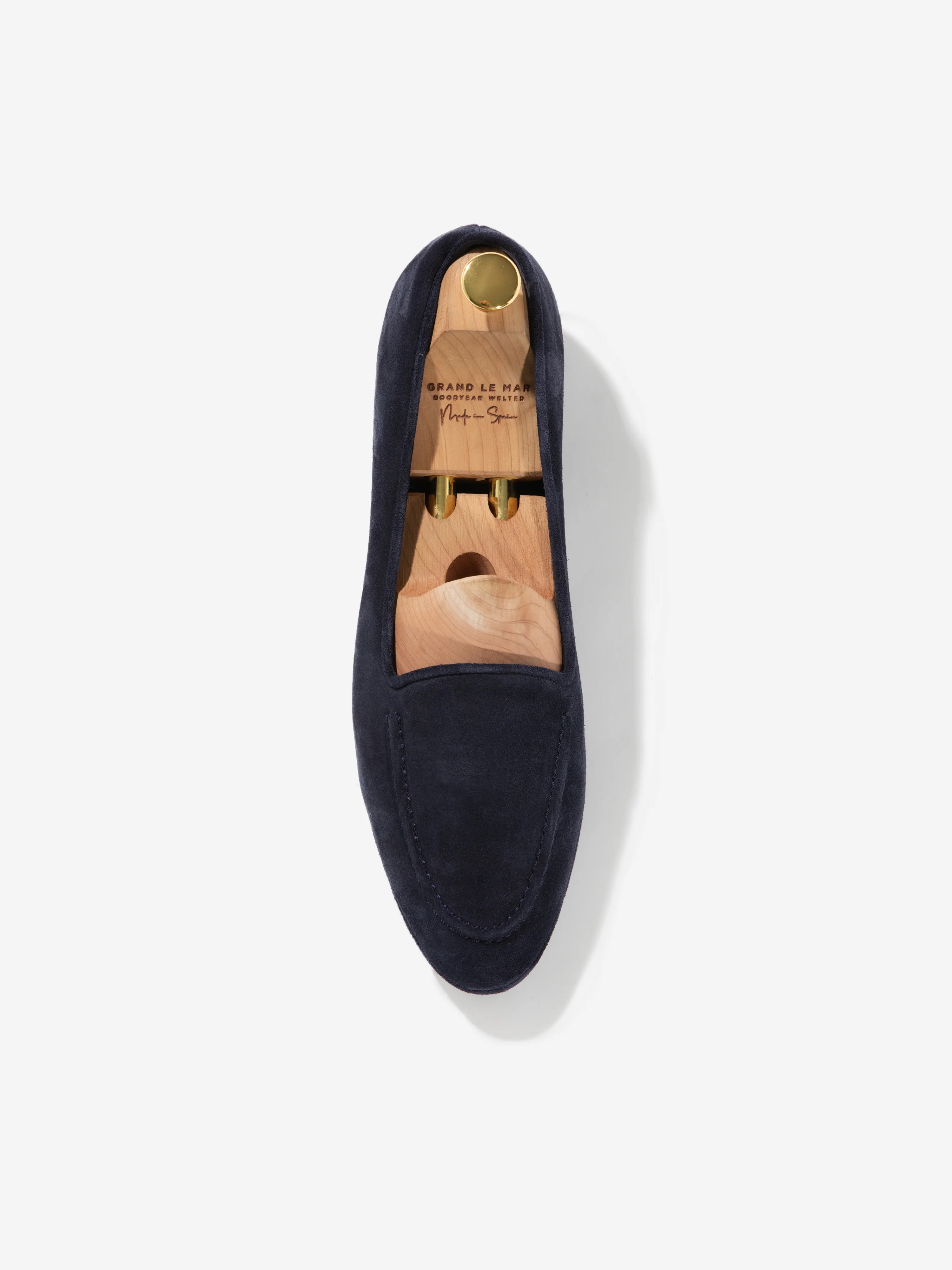 Navy Suede Belgian Loafers - Image 4