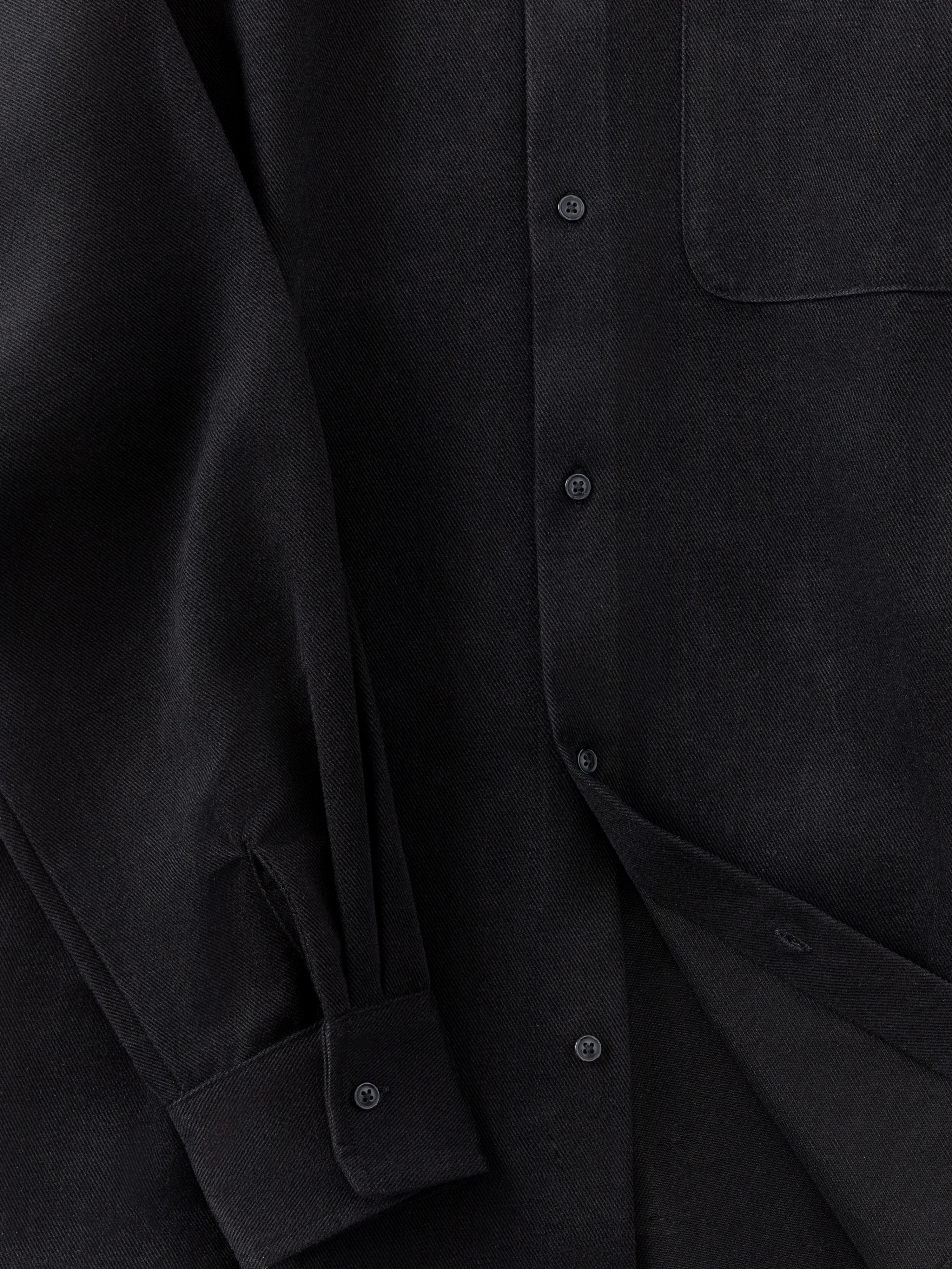 Black Brushed Cotton Shirt - Image 6