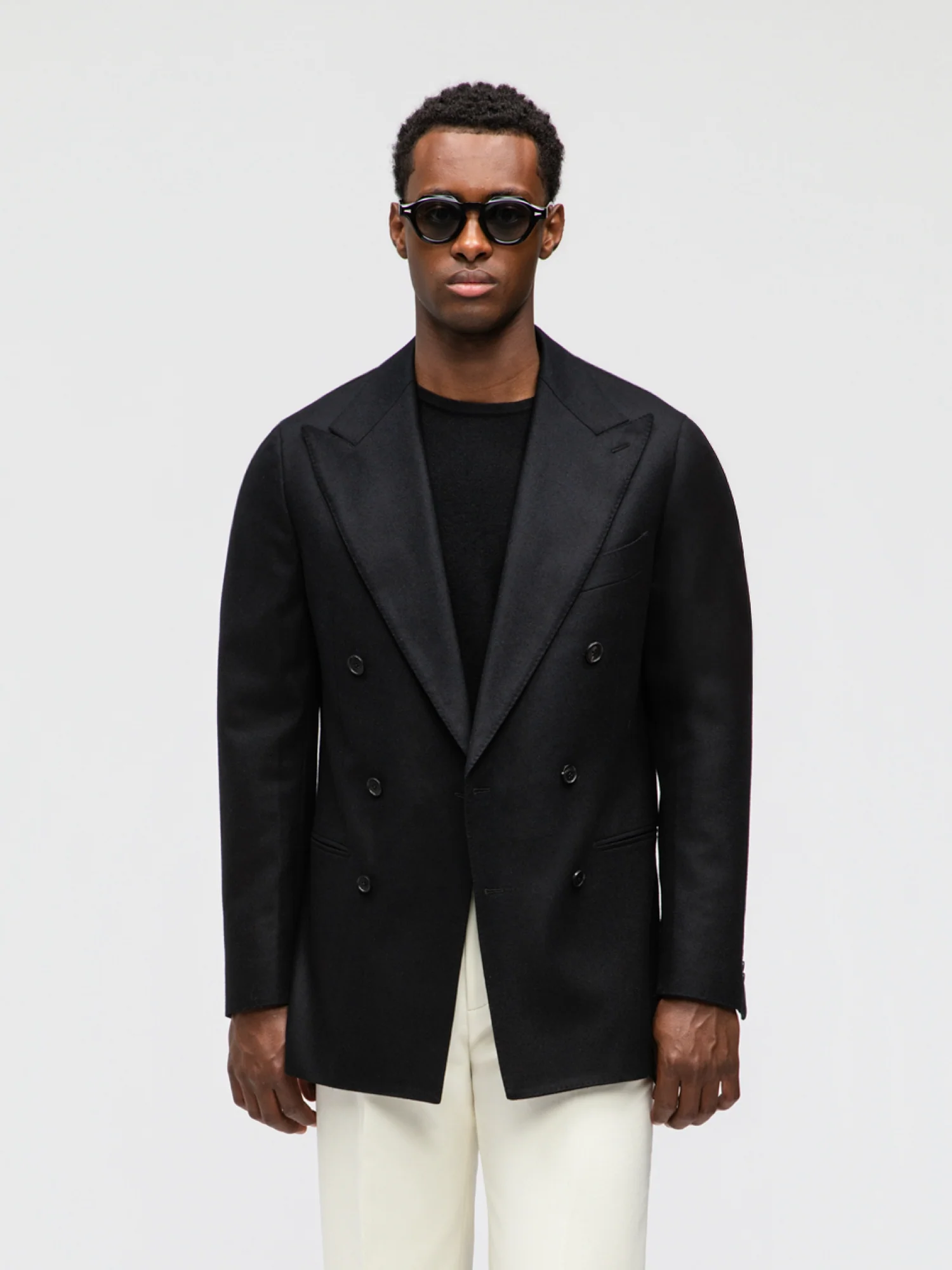 Black Flannel Wool Jacket (DB) - Image 4
