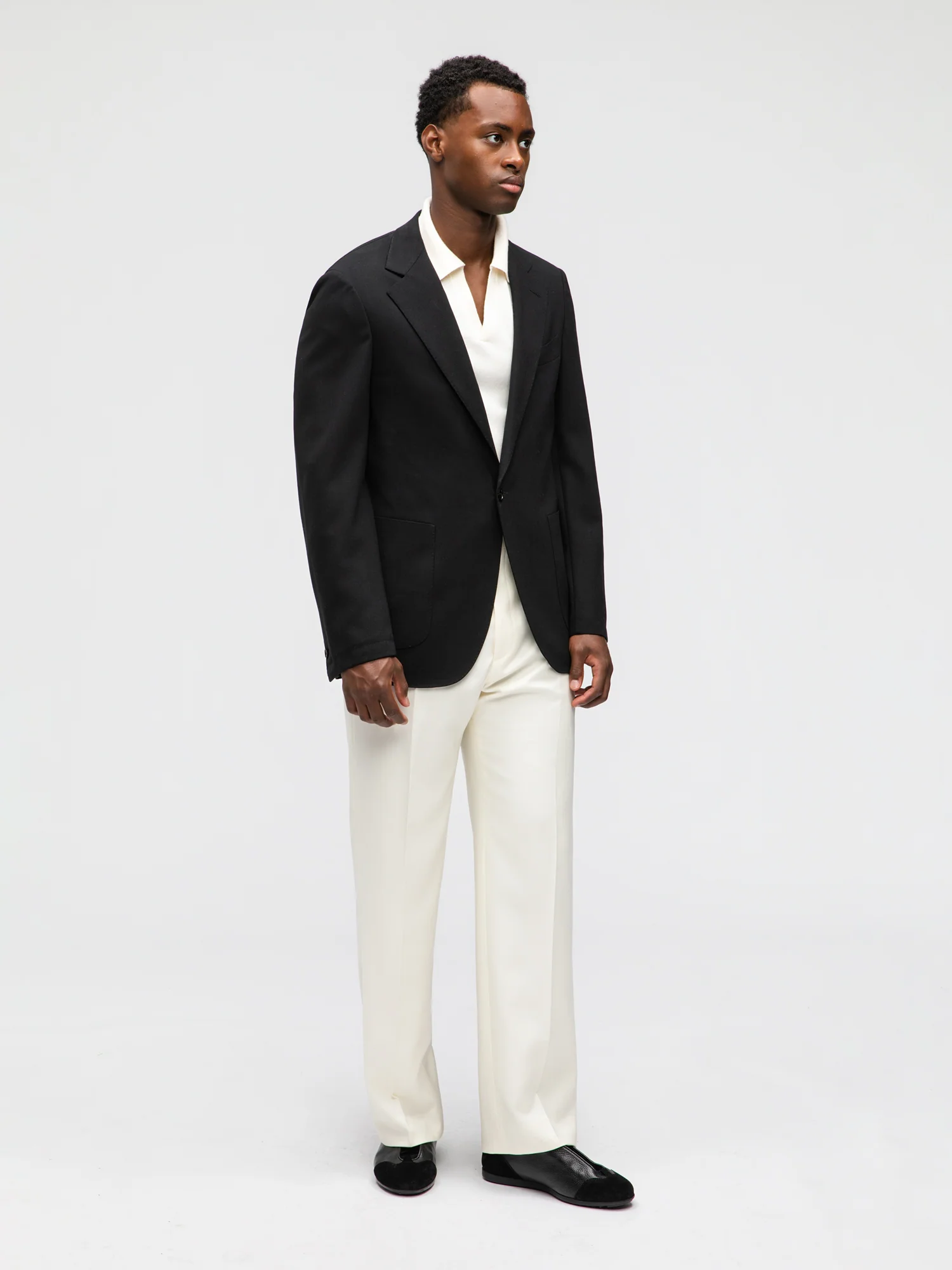 Black Heavyweight High Twist Jacket (Casual Fit) - Image 3