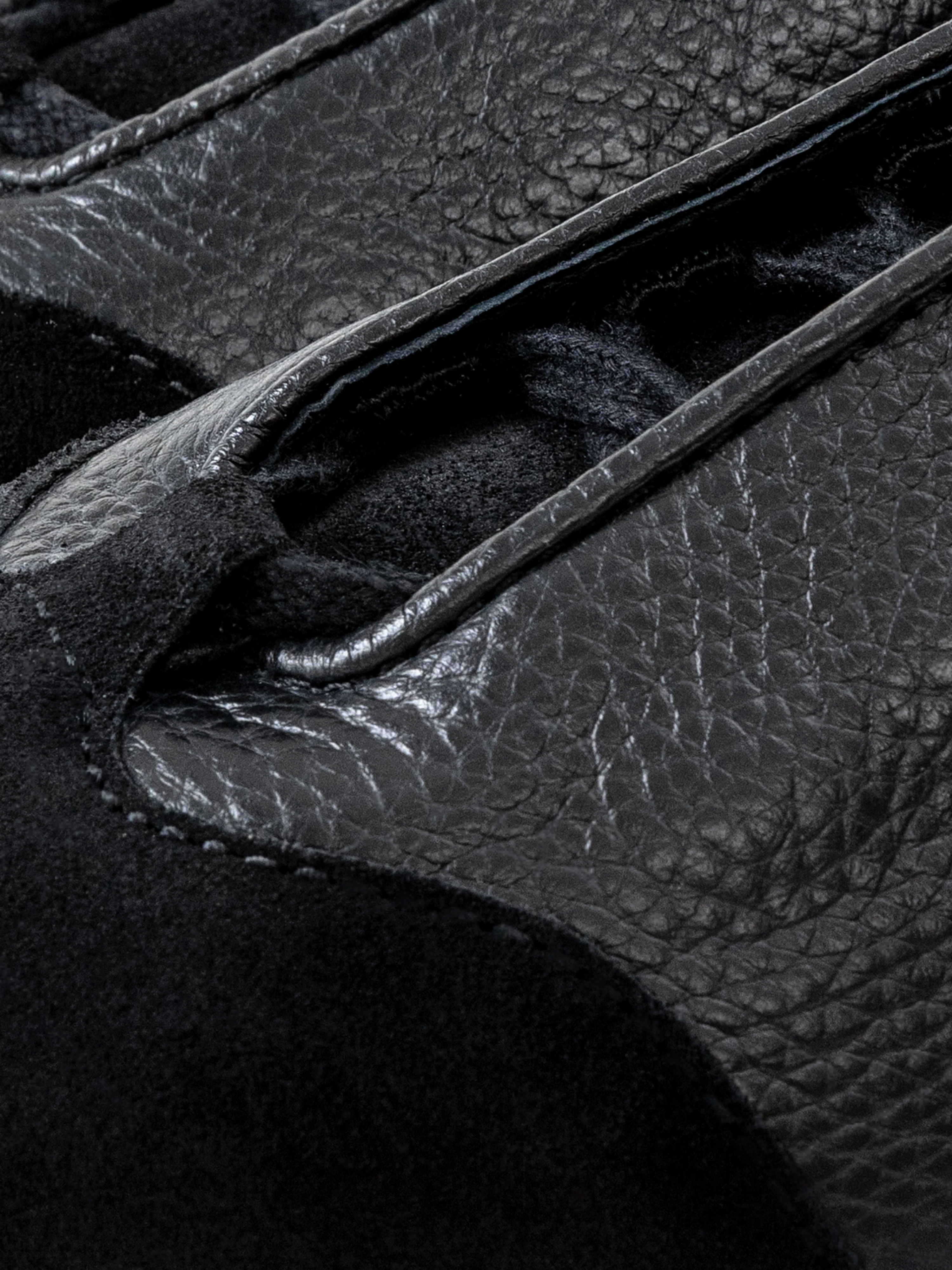 Black Leather & Suede Trainers - Image 4