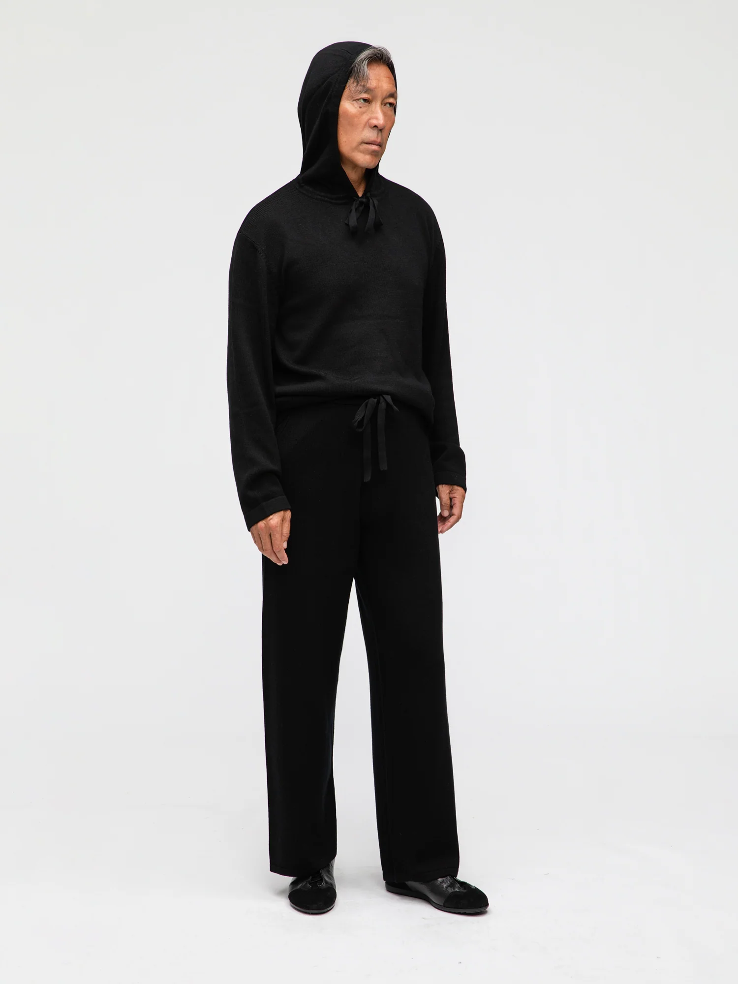 Black Merino Wool Hoodie - Image 3