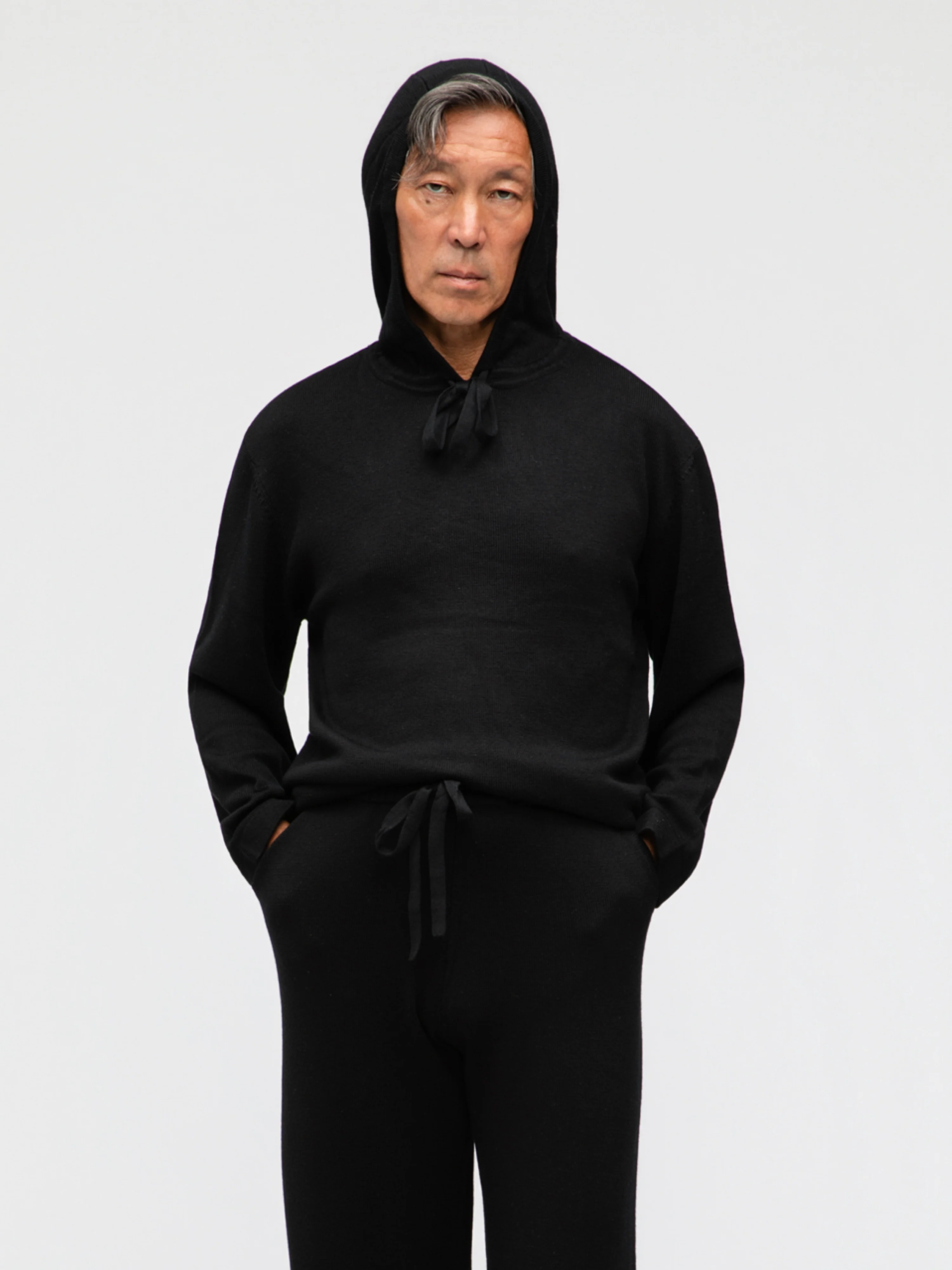 Black Merino Wool Hoodie - Image 4