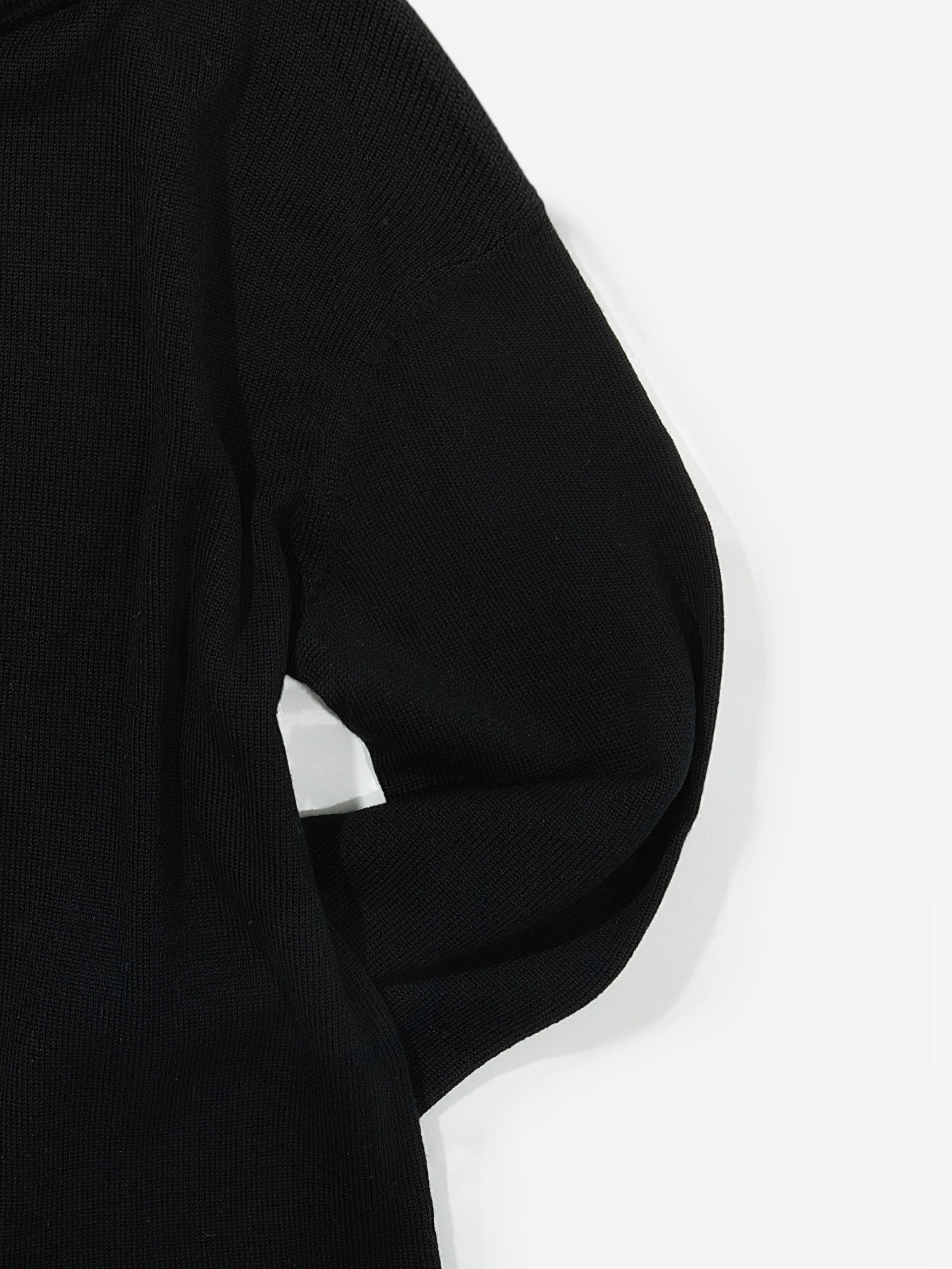 Black Merino Wool Hoodie - Image 5