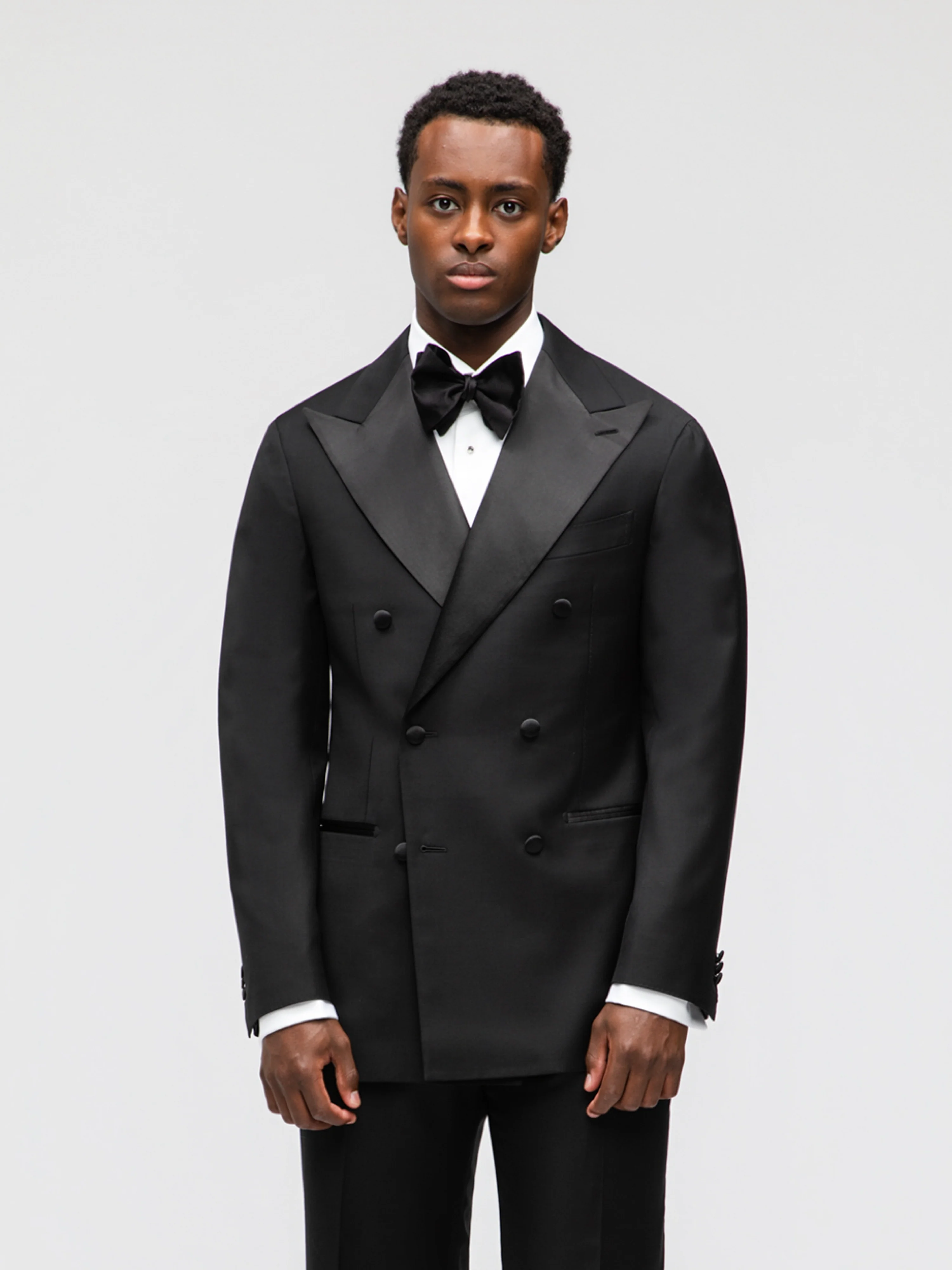 Black Wool Tuxedo Suit (DB) - Image 4