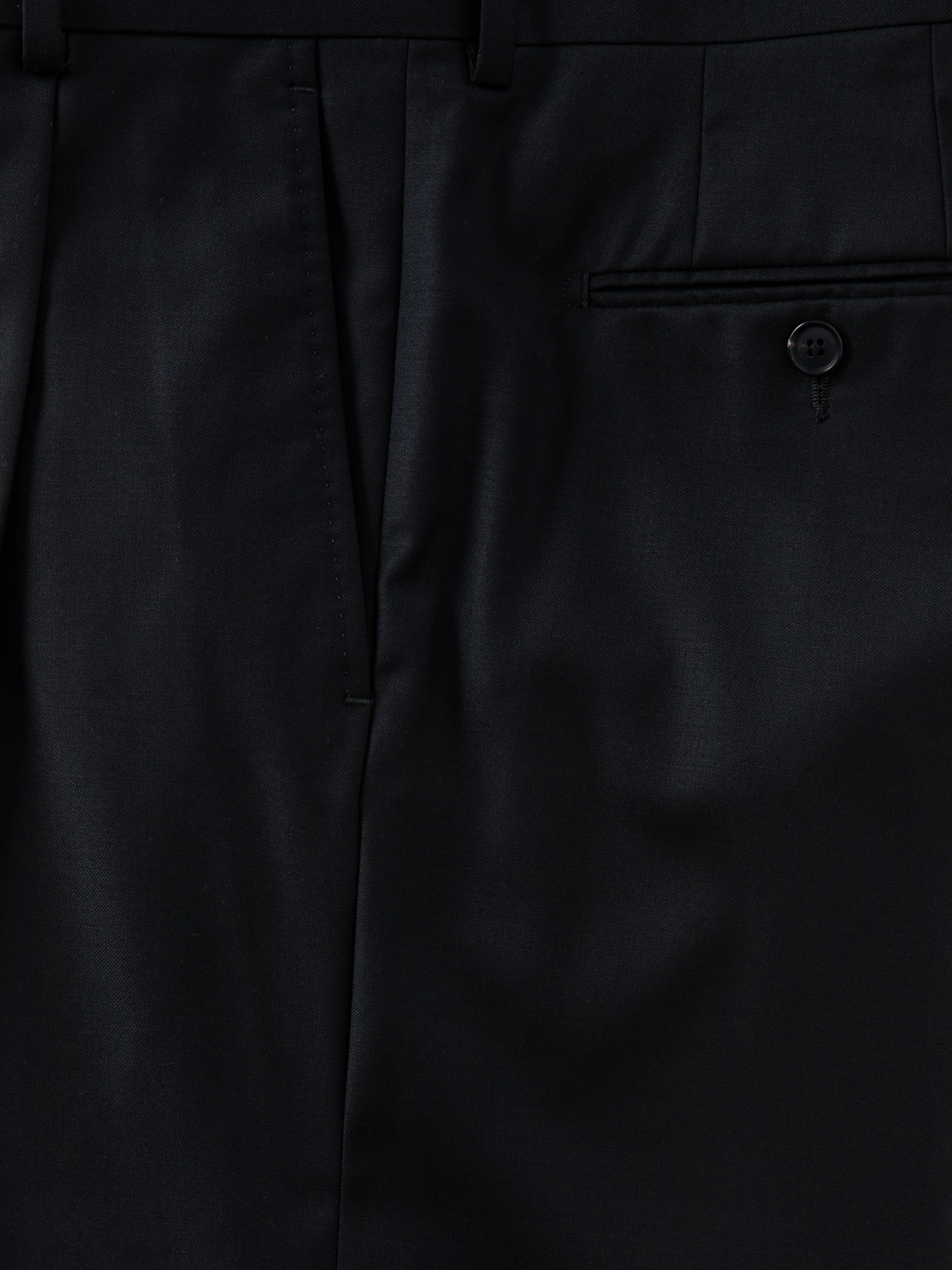 Black Wool Belt Trousers  (Wide Fit) - Image 5