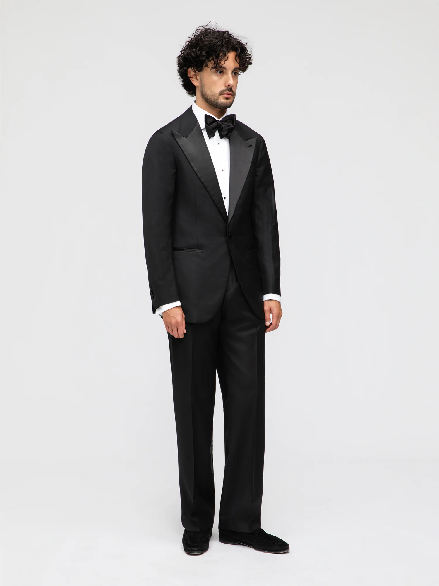 Black Wool Tuxedo Suit (SB) - Image 3