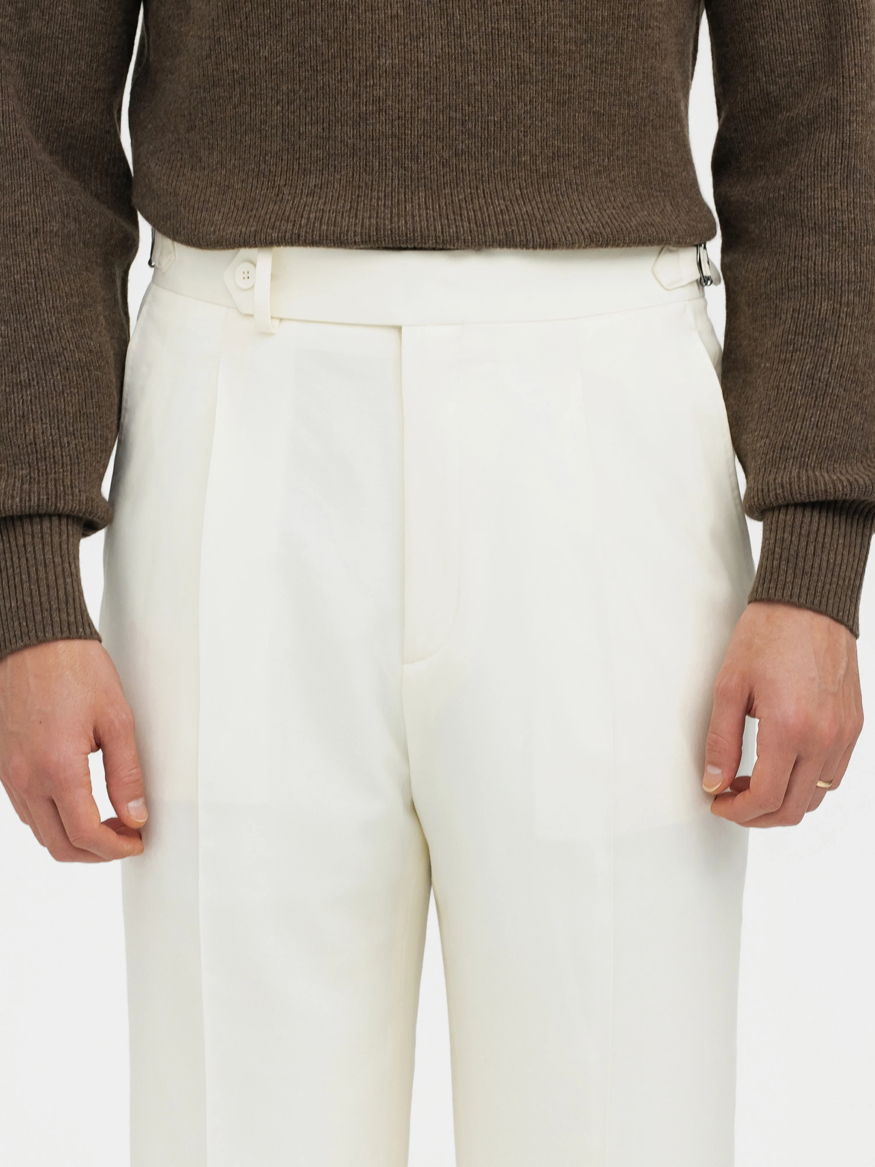 Bone White Wool Trousers (Wide Fit) - Image 4