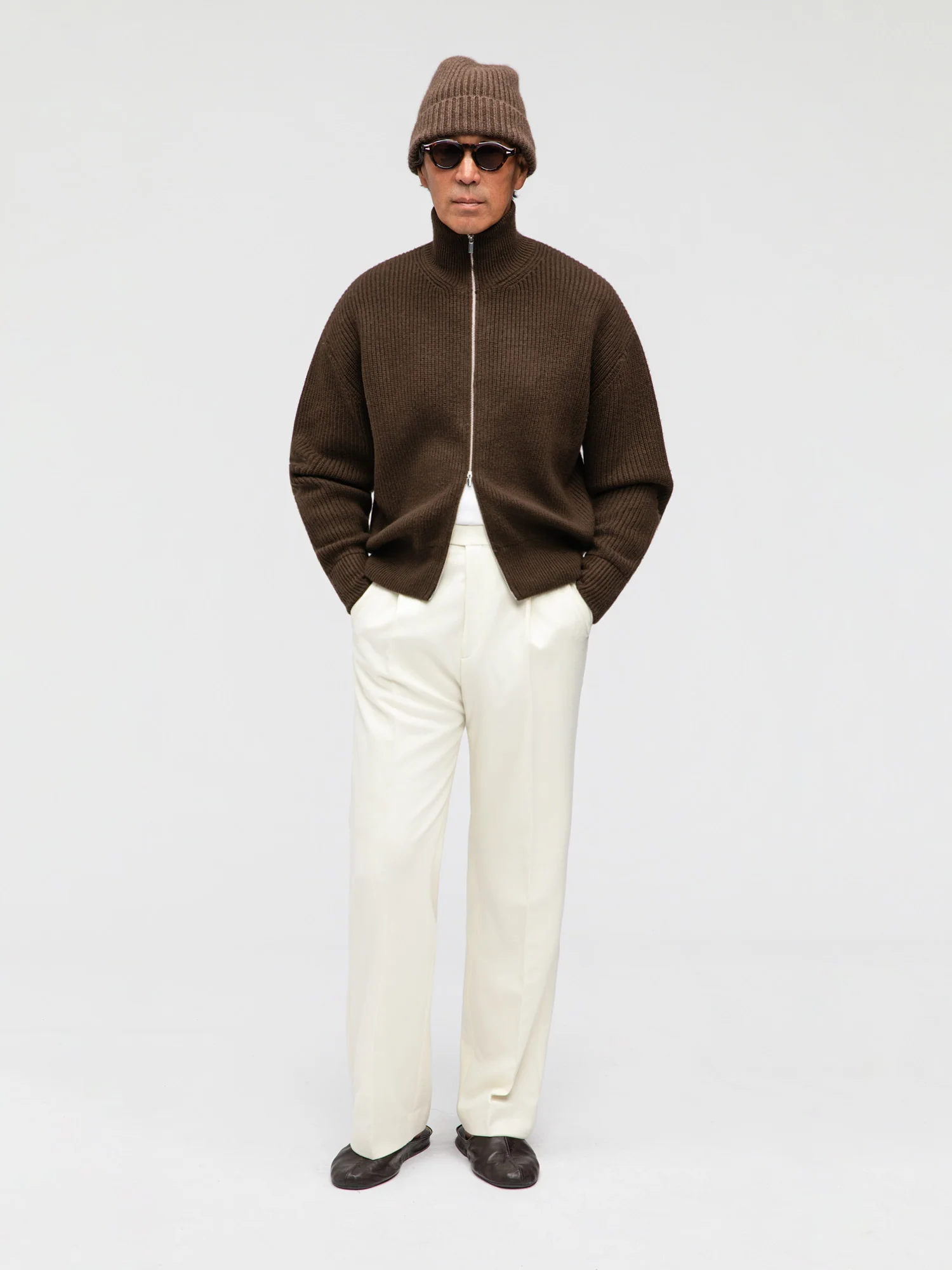 Brown Wool Full Zip