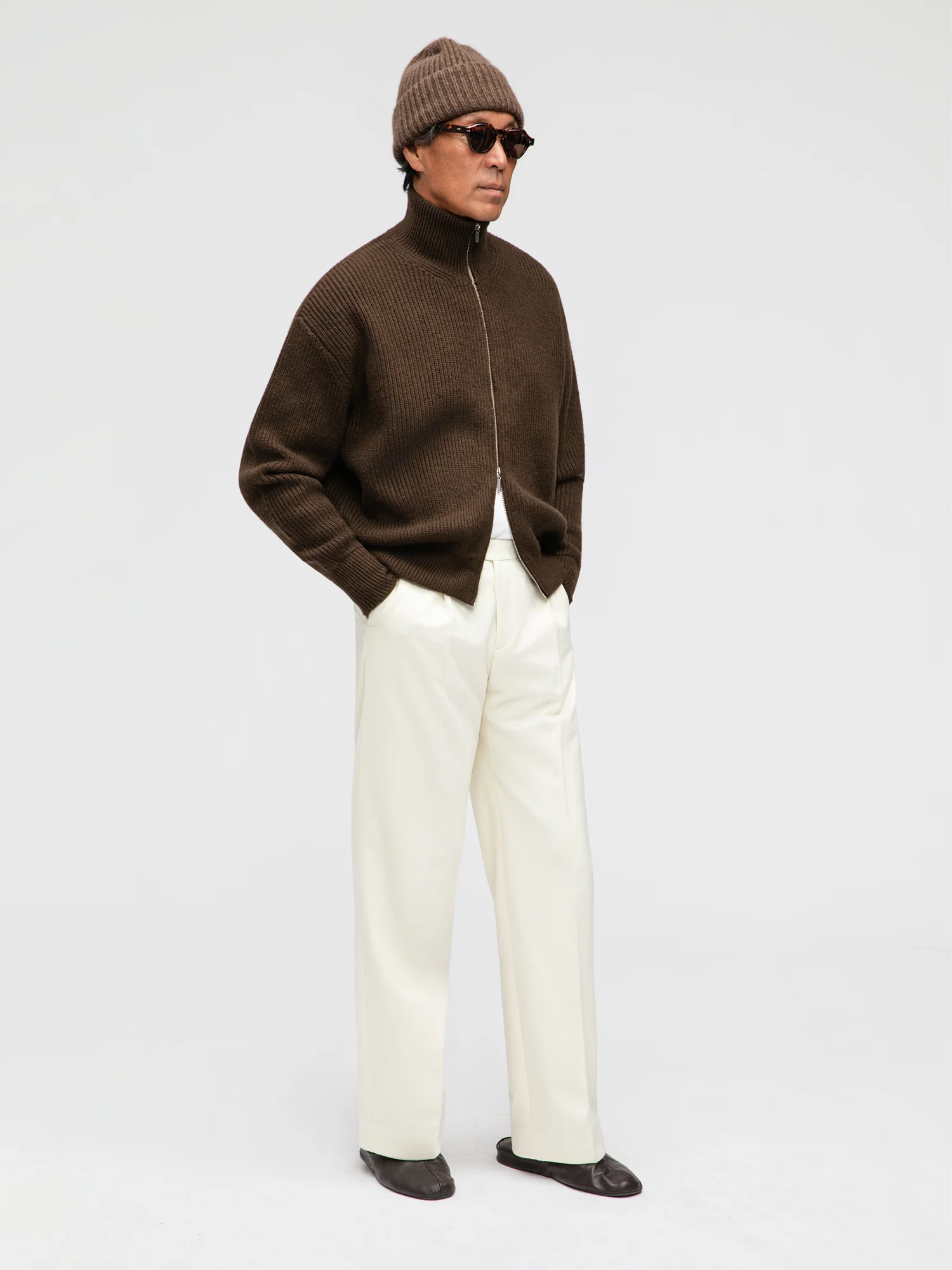 Brown Wool Full Zip - Image 3