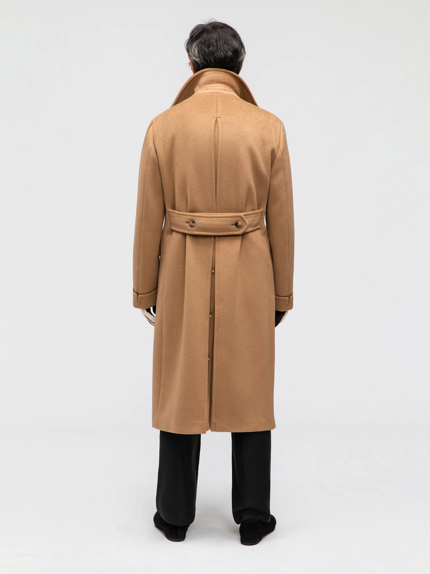 Camel Wool Cashmere Polo Coat - Image 6
