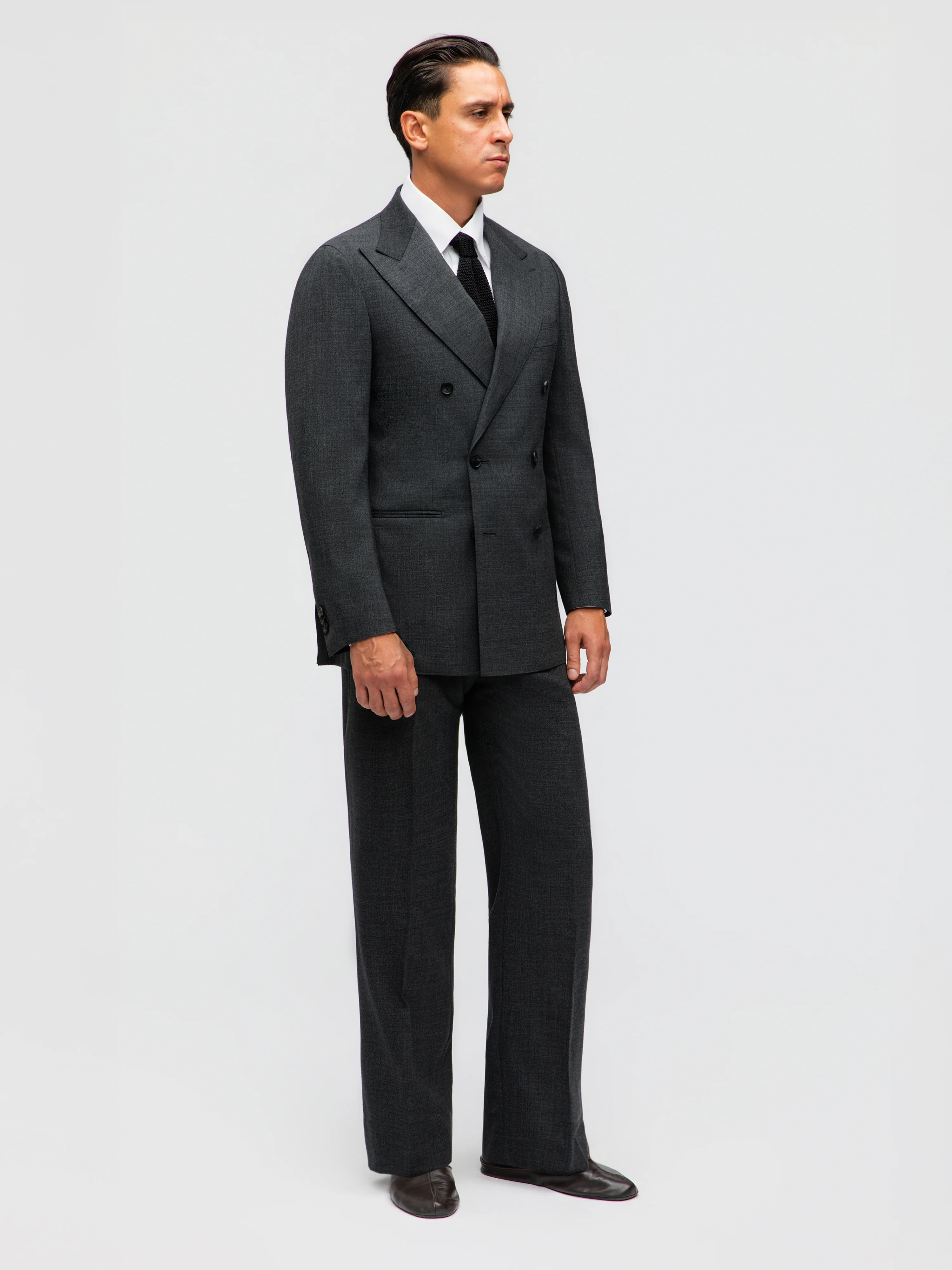 Charcoal High Twist Wool Suit (DB) - Image 3