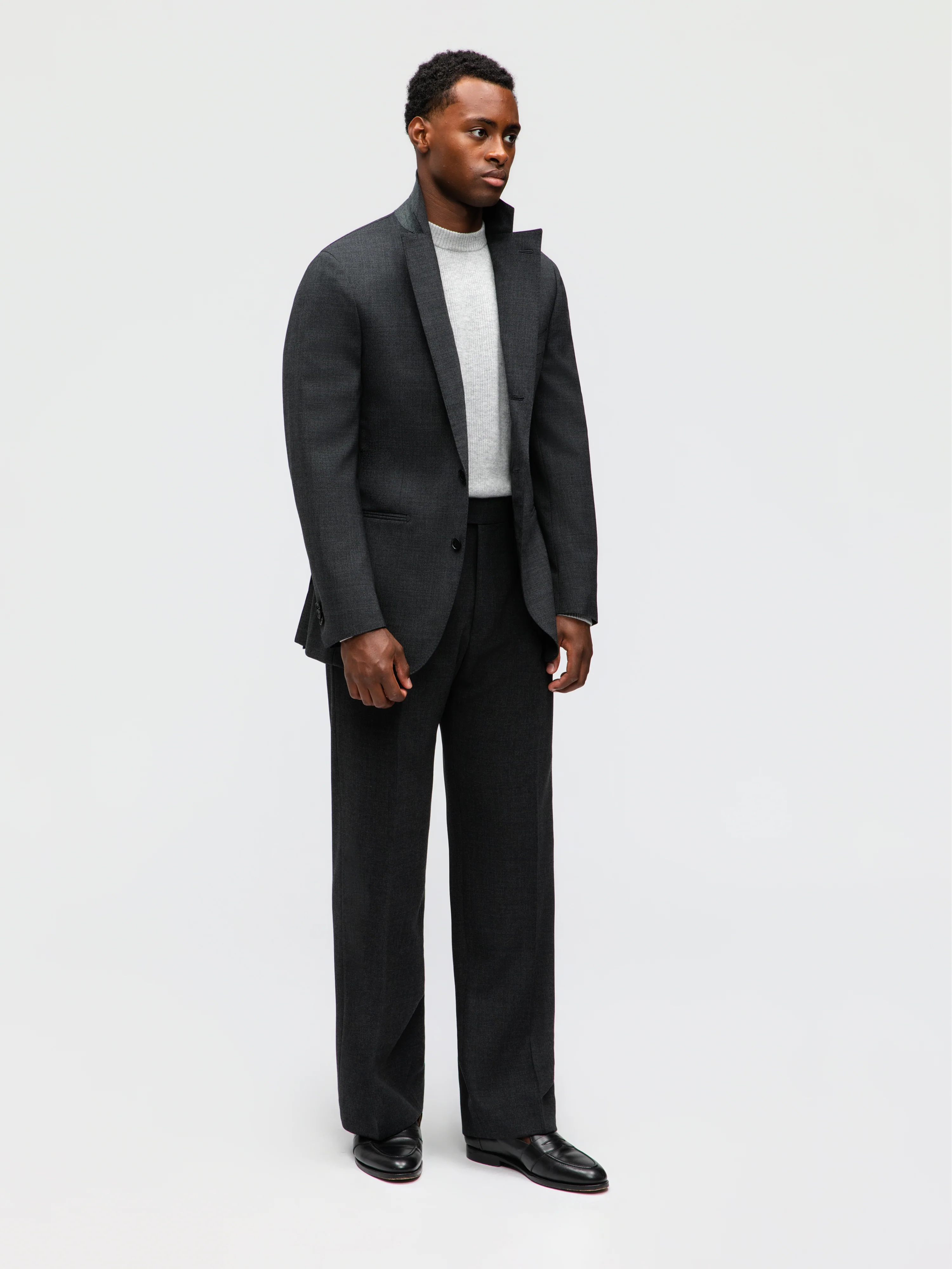 Charcoal High Twist Wool Suit (SB) - Image 3