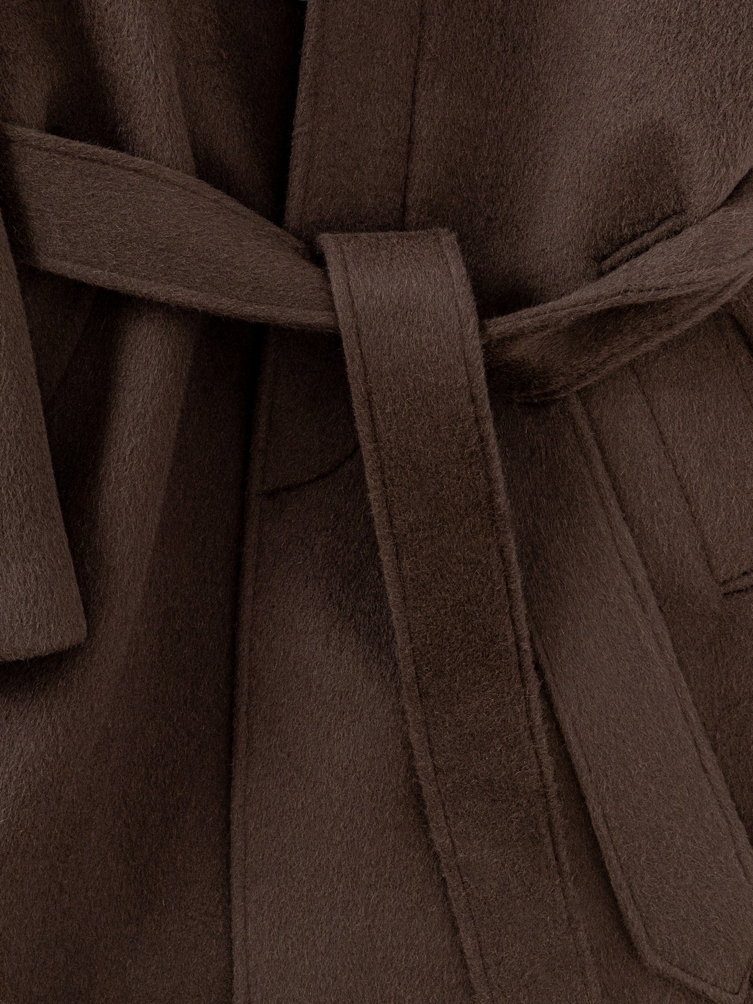 Coffee Wool Alpacka Raglan Coat - Image 5