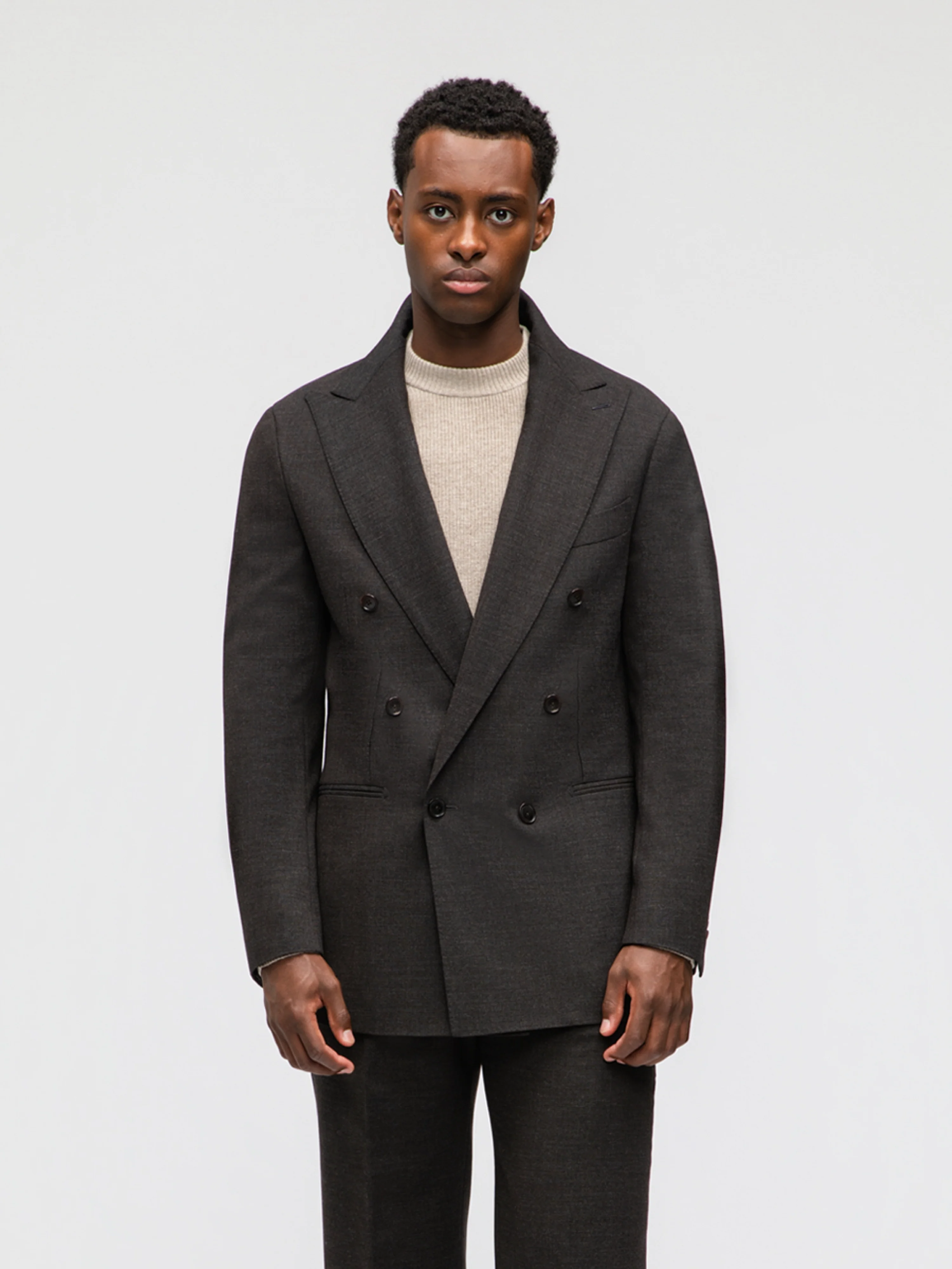 Dark Brown Heavyweight High Twist Suit - Image 4