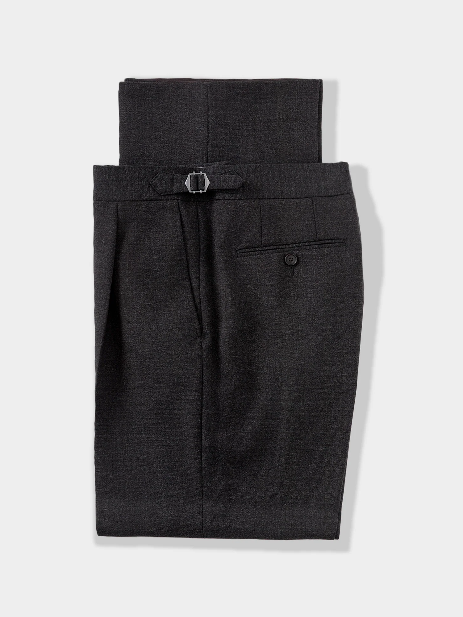 Dark Brown Heavyweight High Twist Trousers (Wide Fit) - Image 2