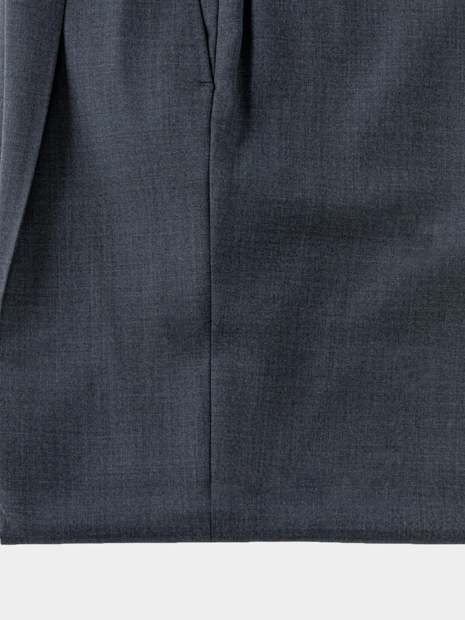 Dark Grey Wool Trousers (Wide Fit) - Image 5