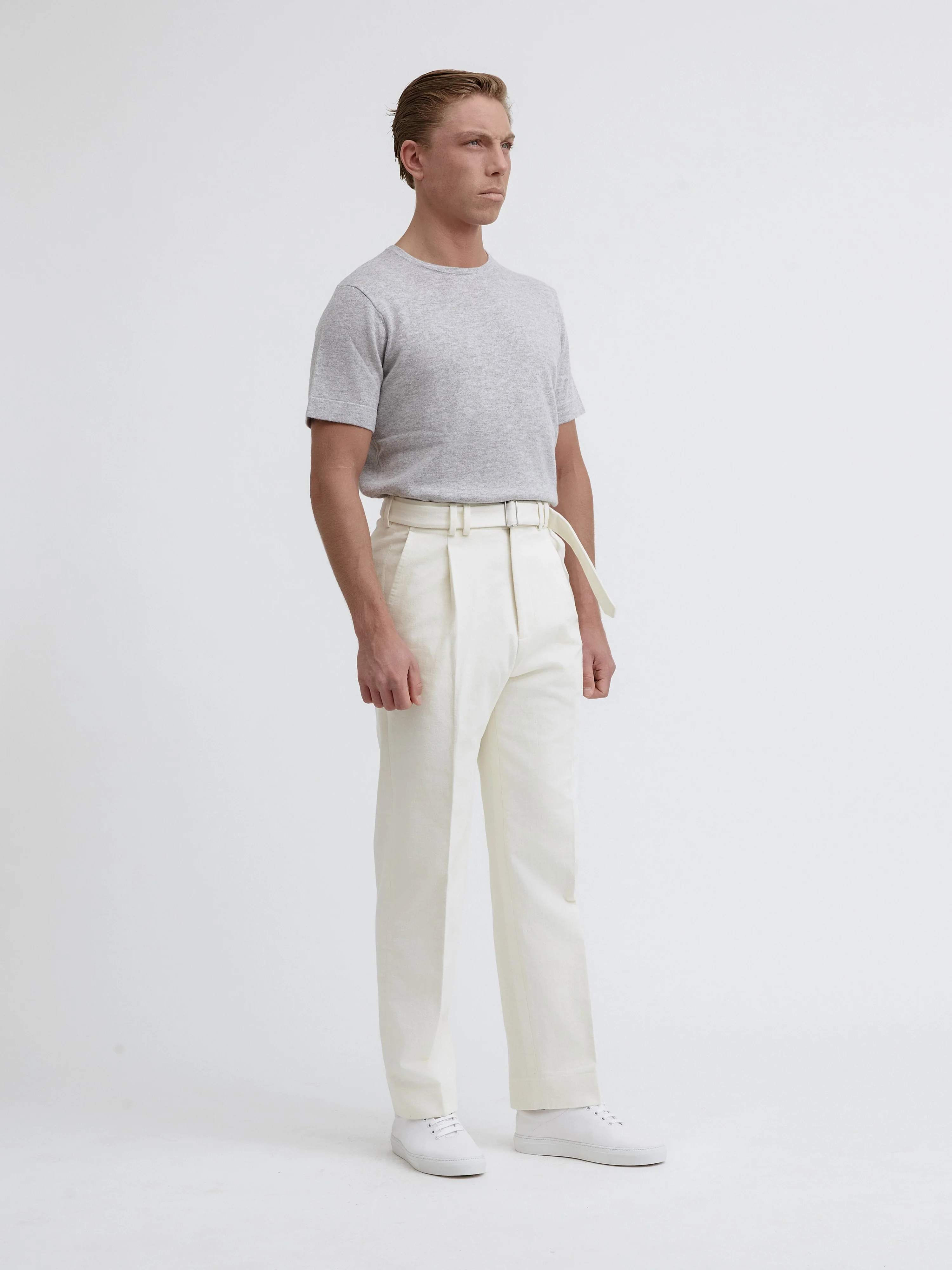Grey Merino Wool Cashmere T-shirt - Image 4