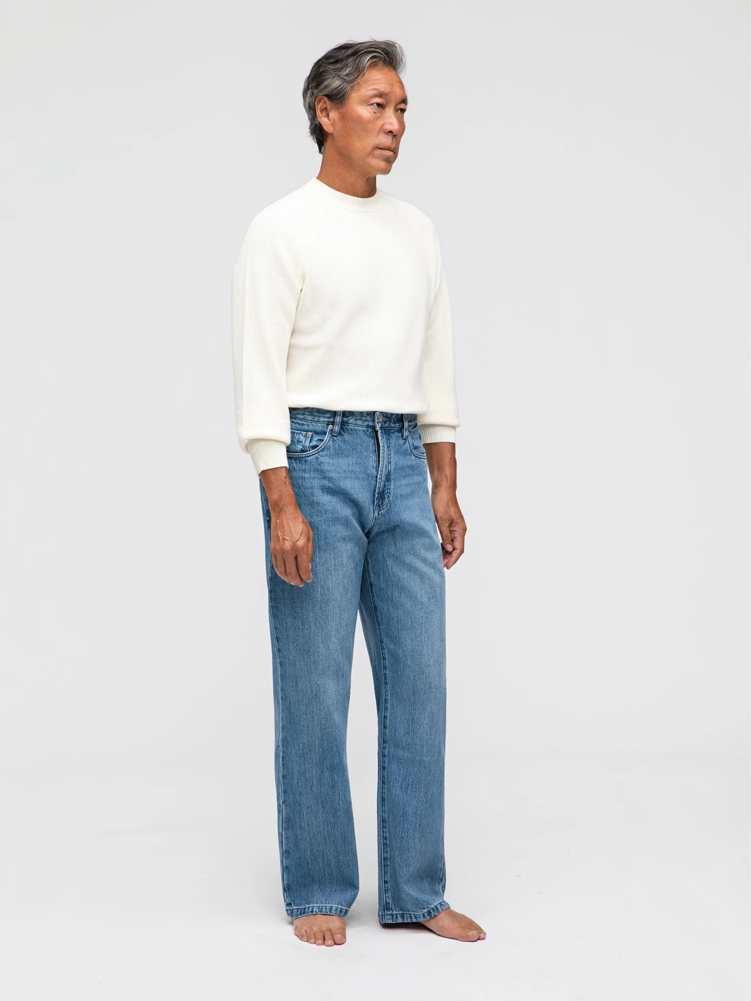 Mid Blue Washed Denim Jeans - Image 3