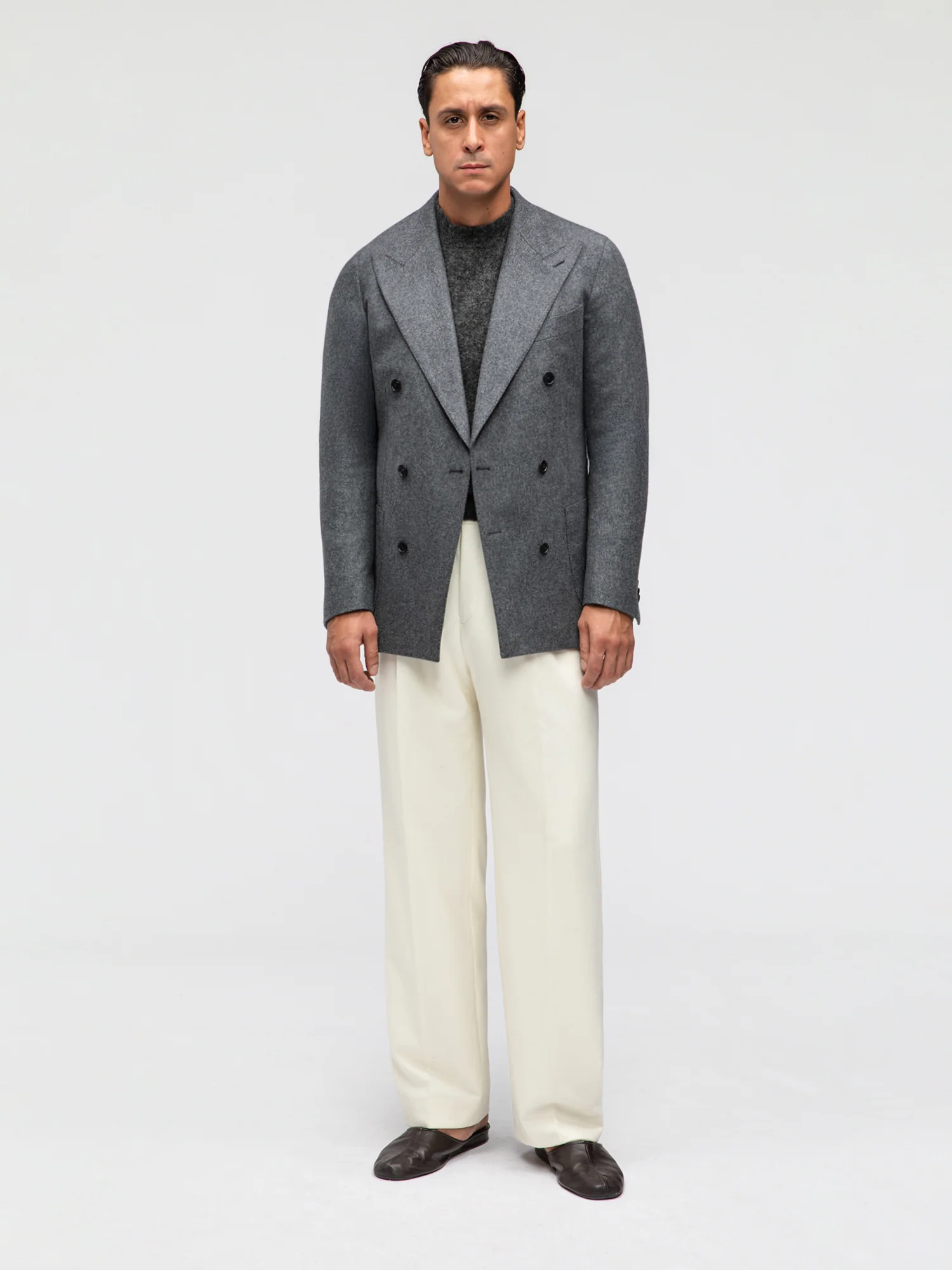 Mid Grey Flannel Wool Jacket (DB)