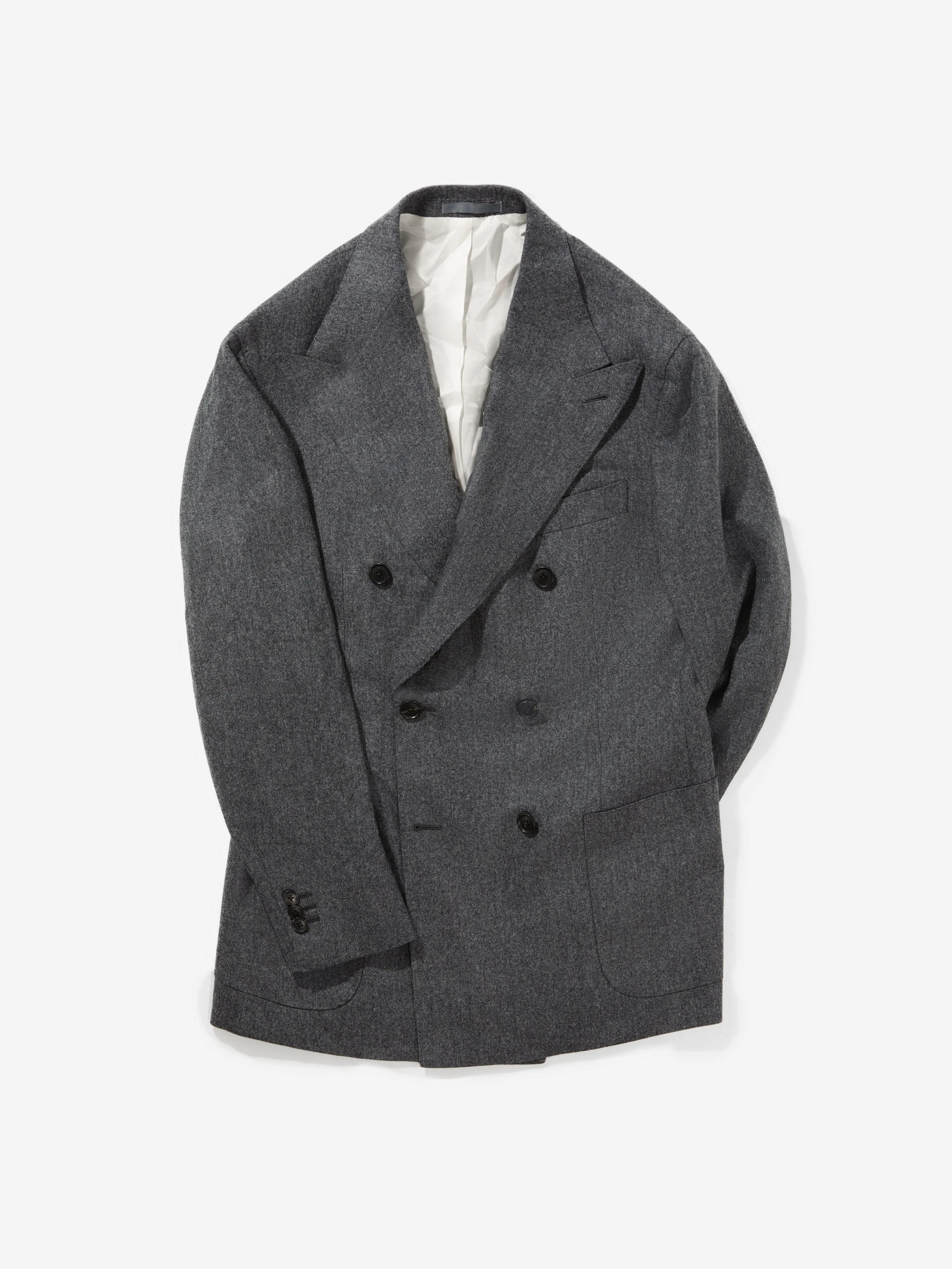 Mid Grey Flannel Wool Jacket (DB) - Image 2