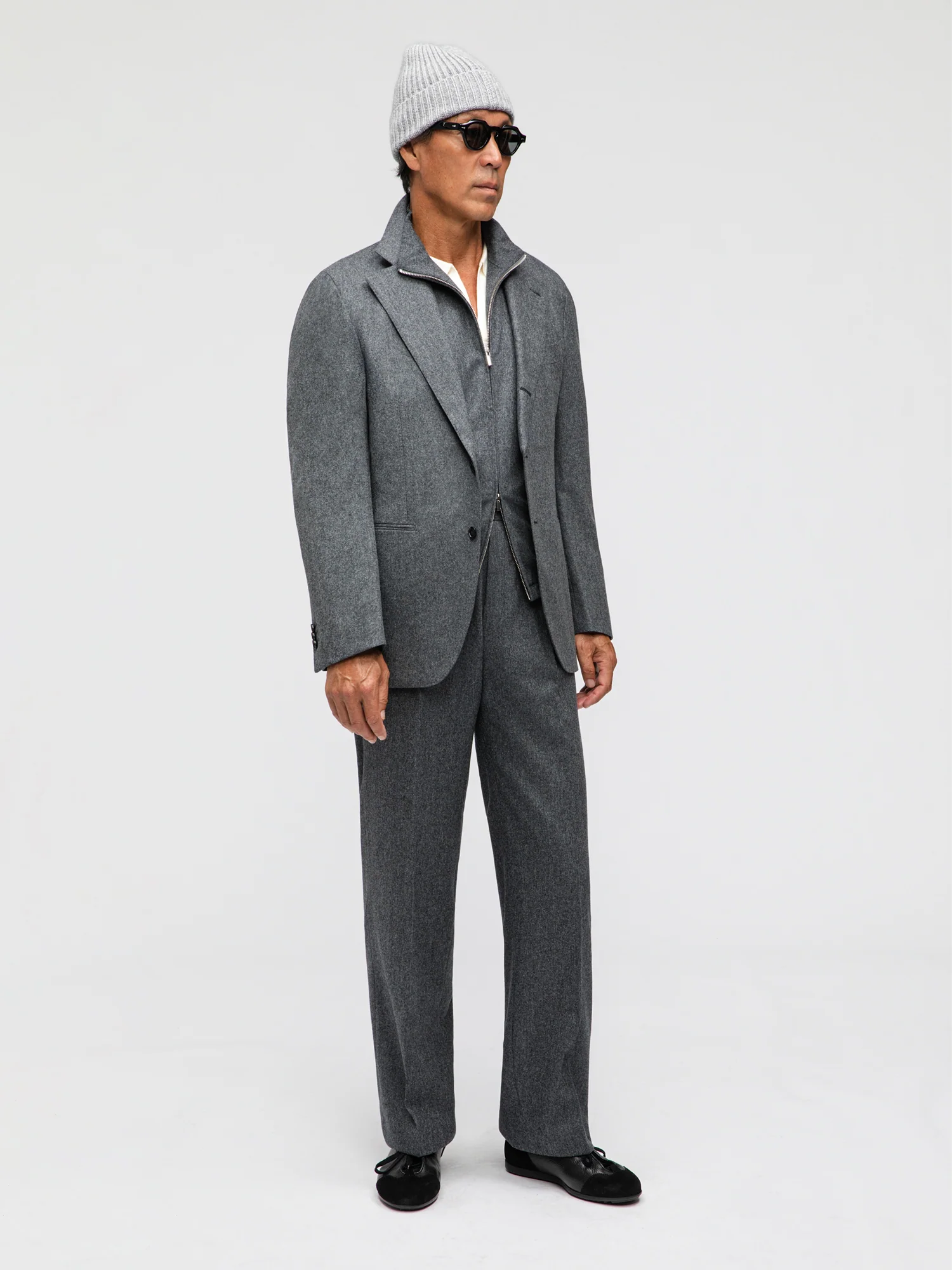 Mid Grey Flannel Wool Suit (SB) - Image 3
