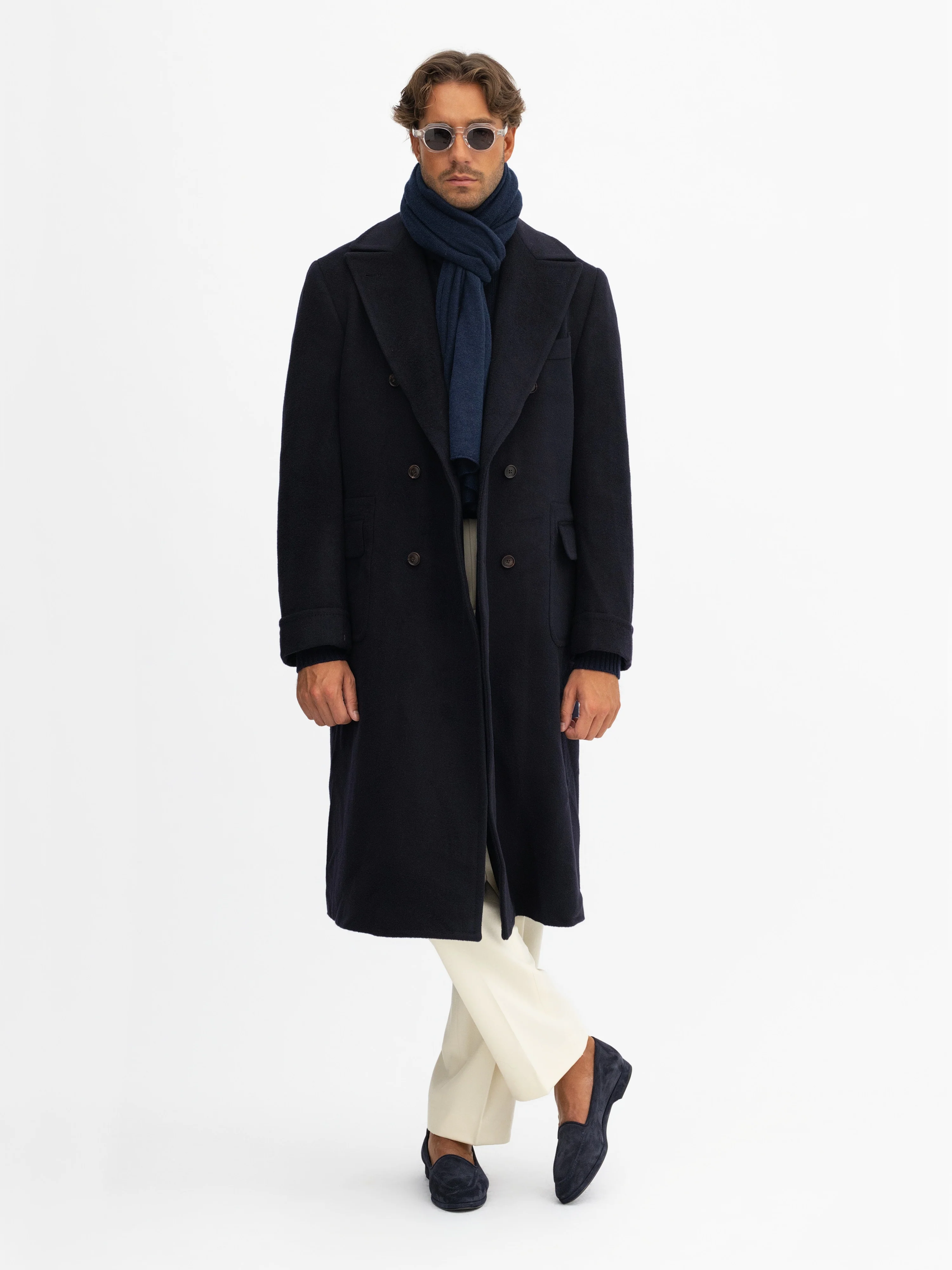 Navy Cashmere Scarf - Image 3