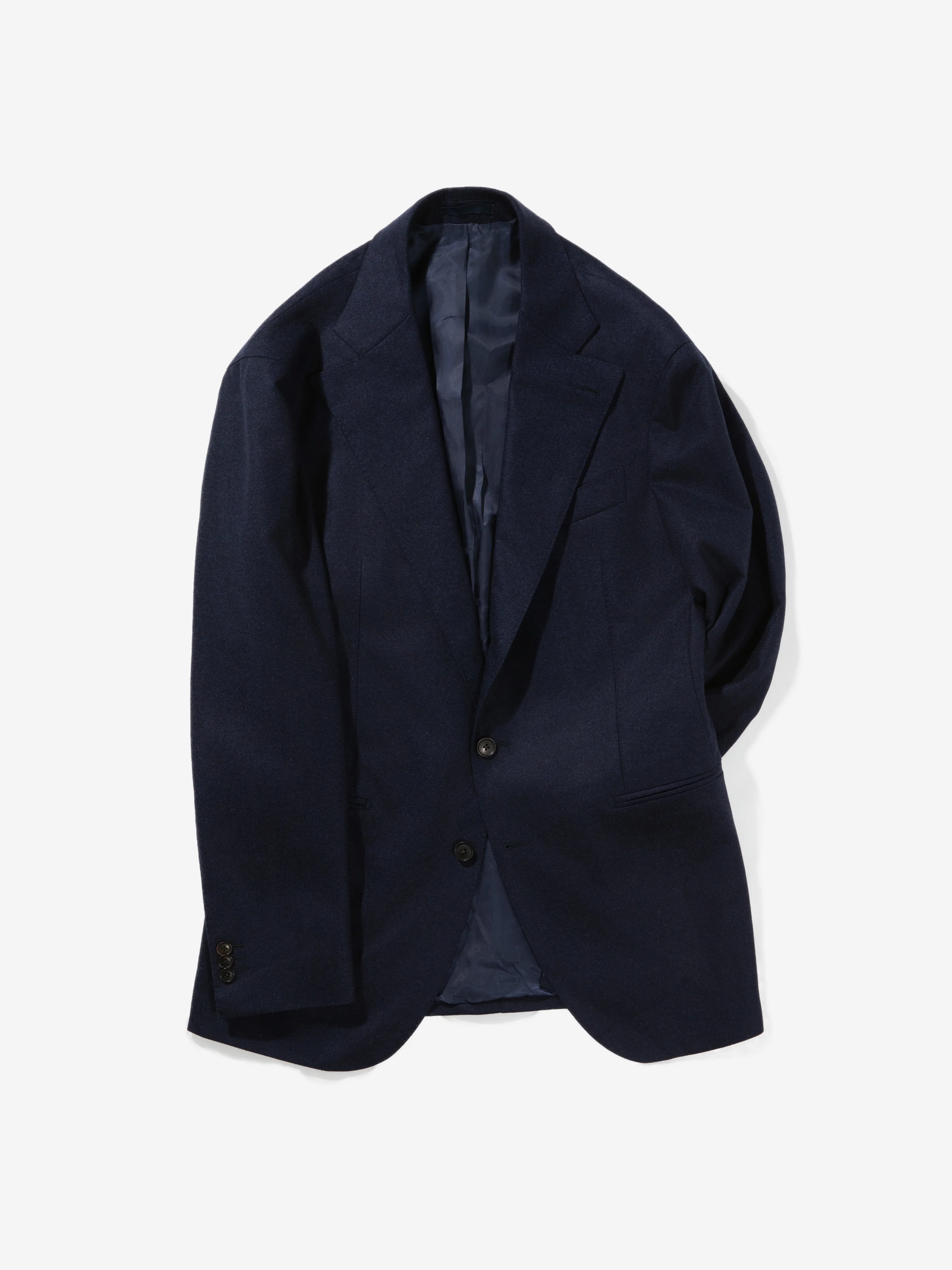 Navy Flannel Wool Jacket (SB) - Image 2