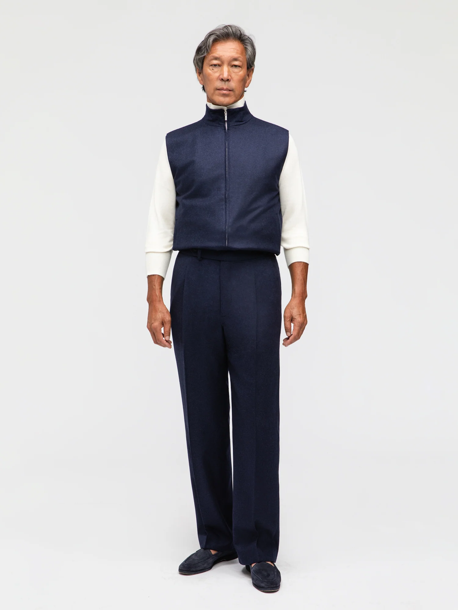 Navy Flannel Wool Suit (DB) - Image 5
