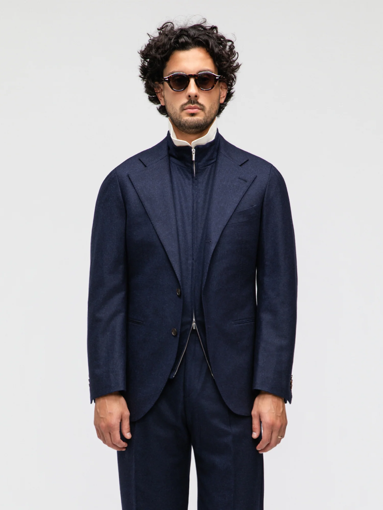 Navy Flannel Wool Suit (SB) - Image 4