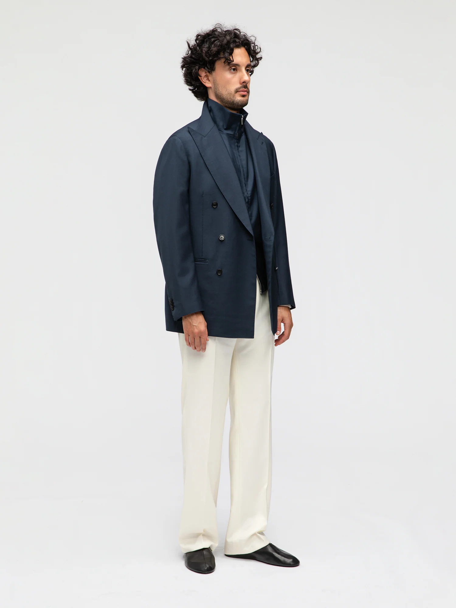 Navy Wool Jacket (DB) - Image 3