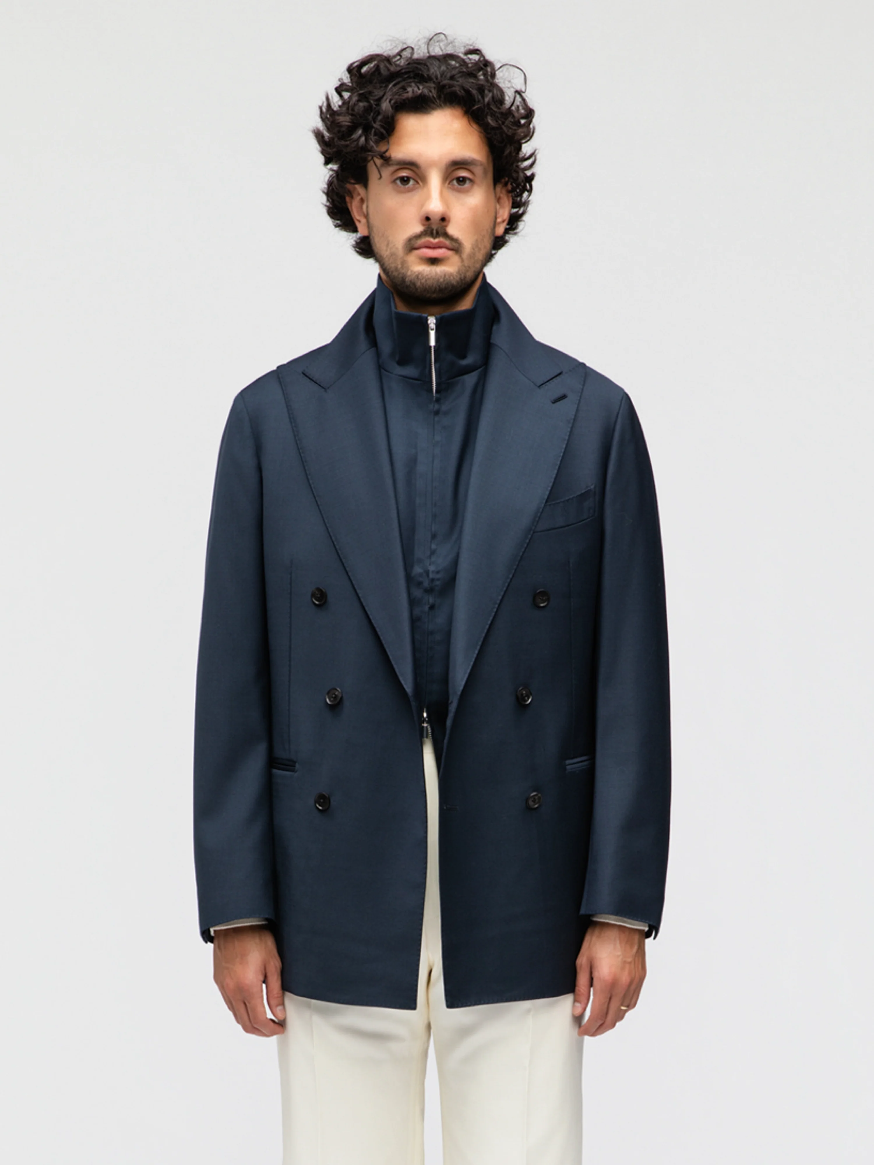 Navy Wool Jacket (DB) - Image 4