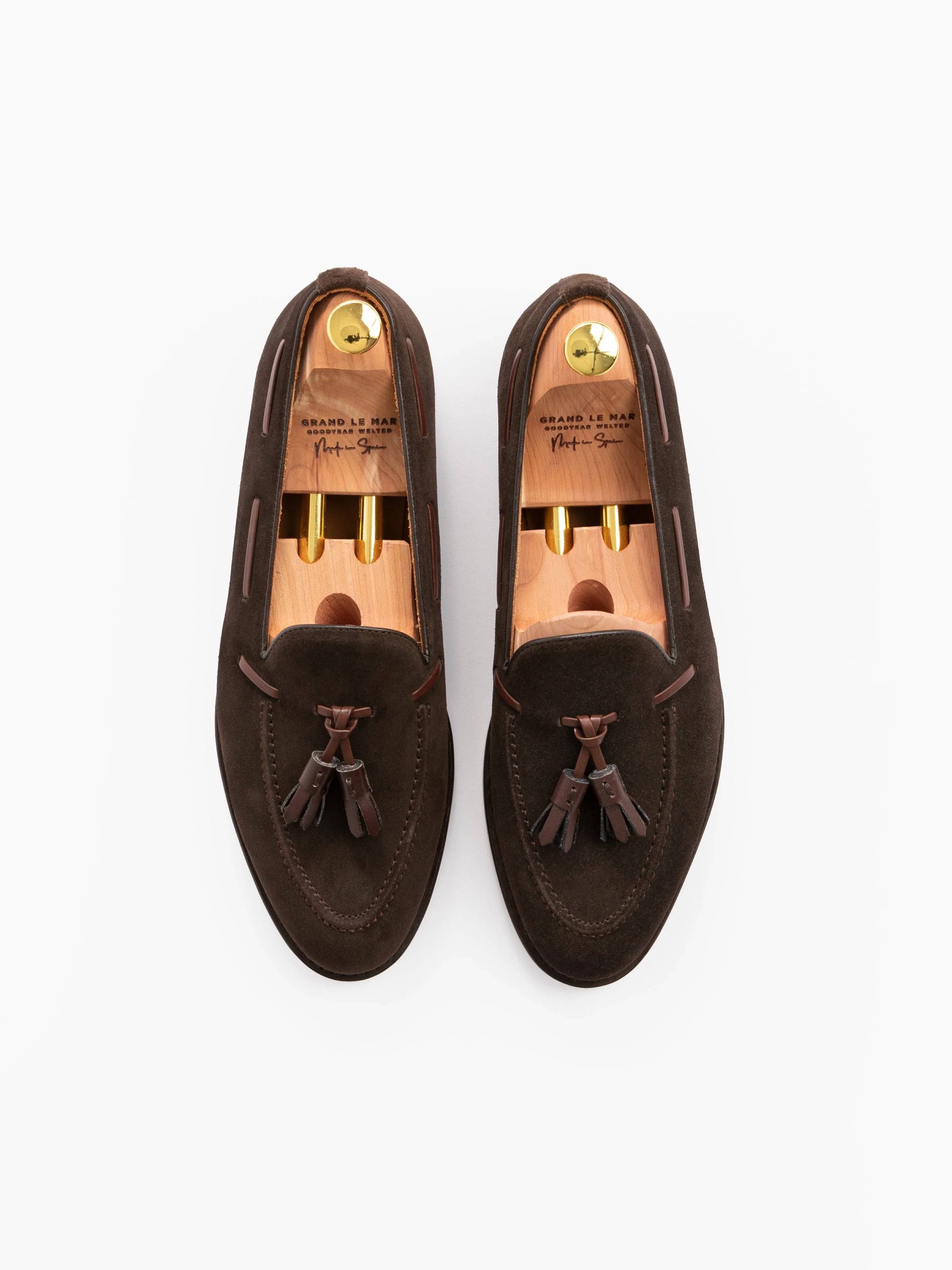 Tassel Loafers Dark Brown Suede - Image 4