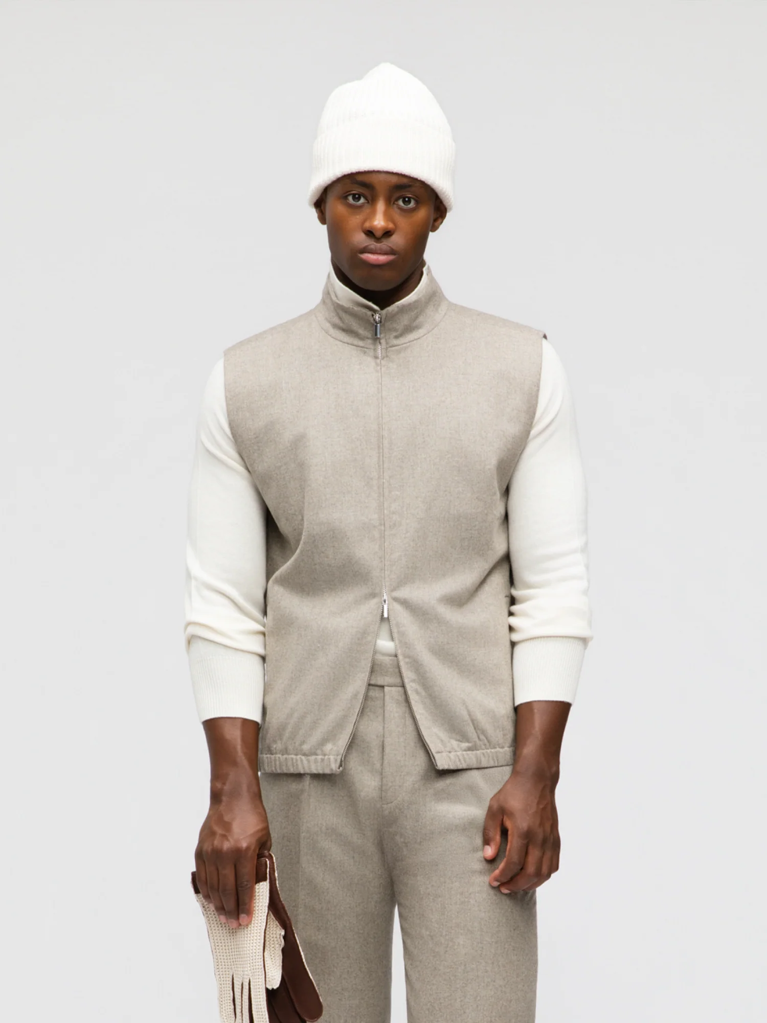 Taupe Flannel Vest - Image 4