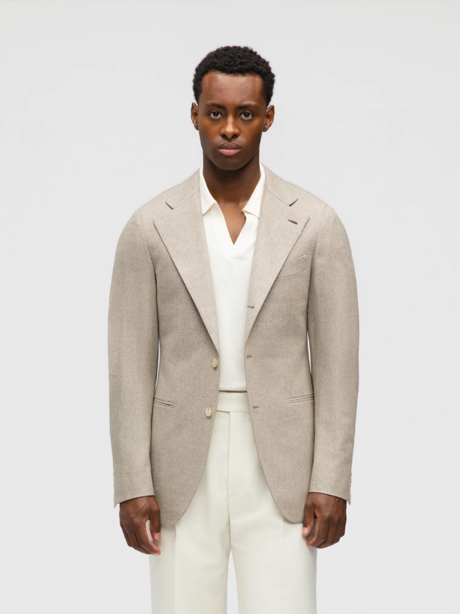 Taupe Flannel Wool Jacket - Image 4