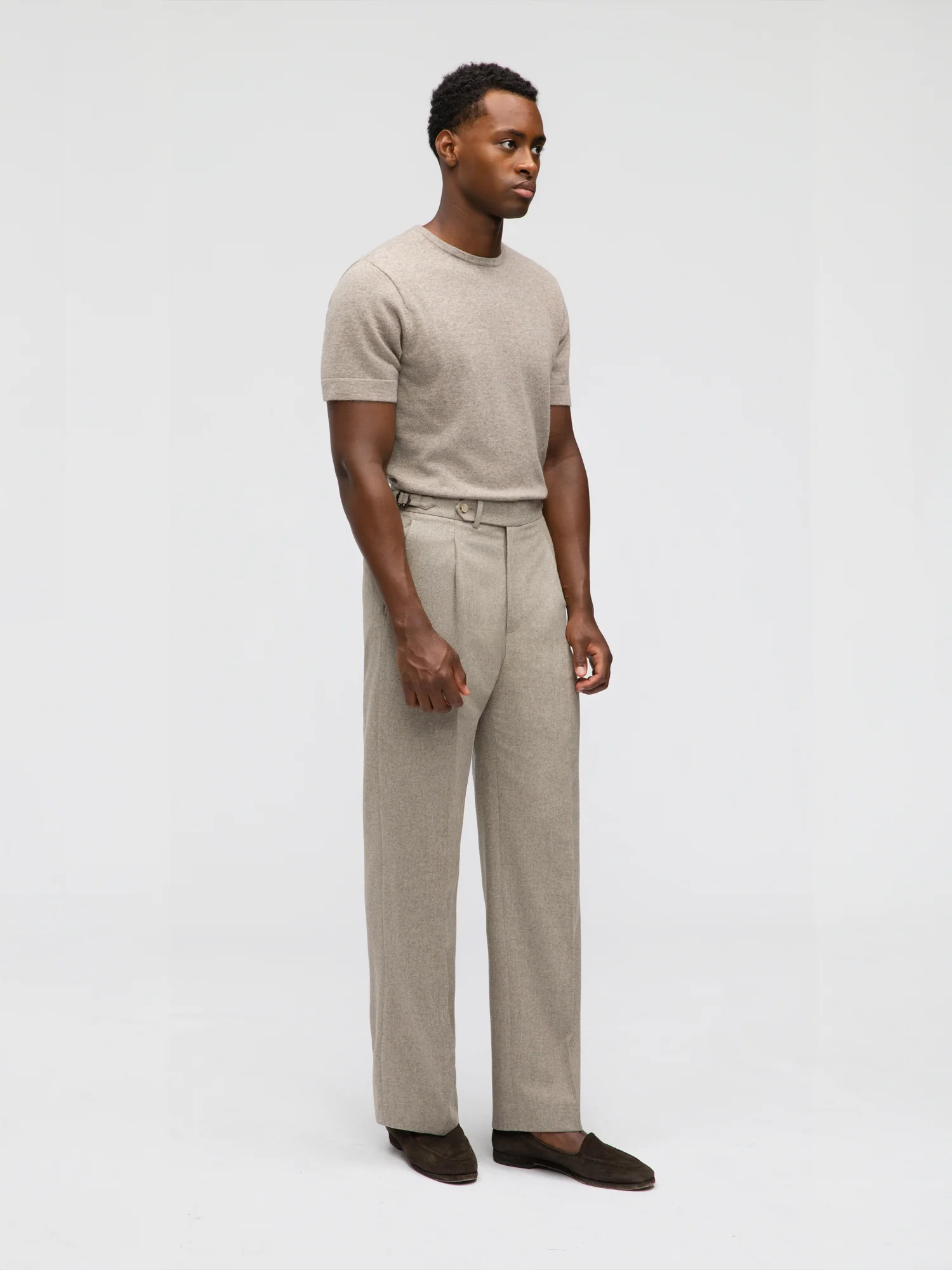 Taupe Flannel Wool Suit - Image 6