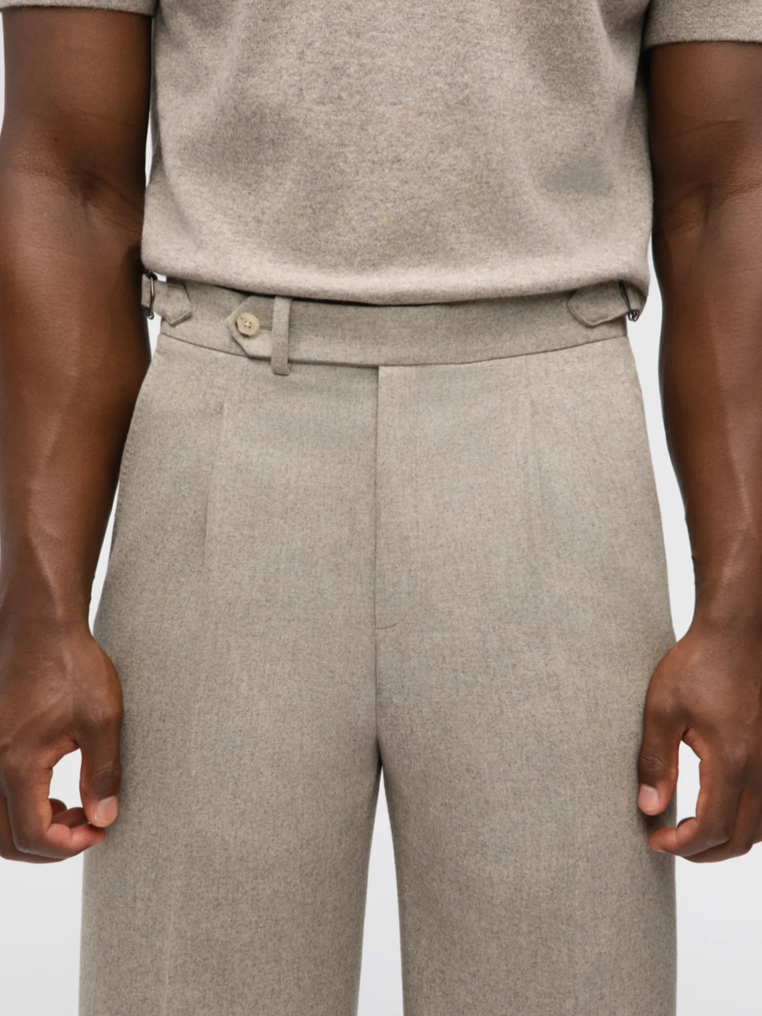 Taupe Flannel Wool Suit - Image 7