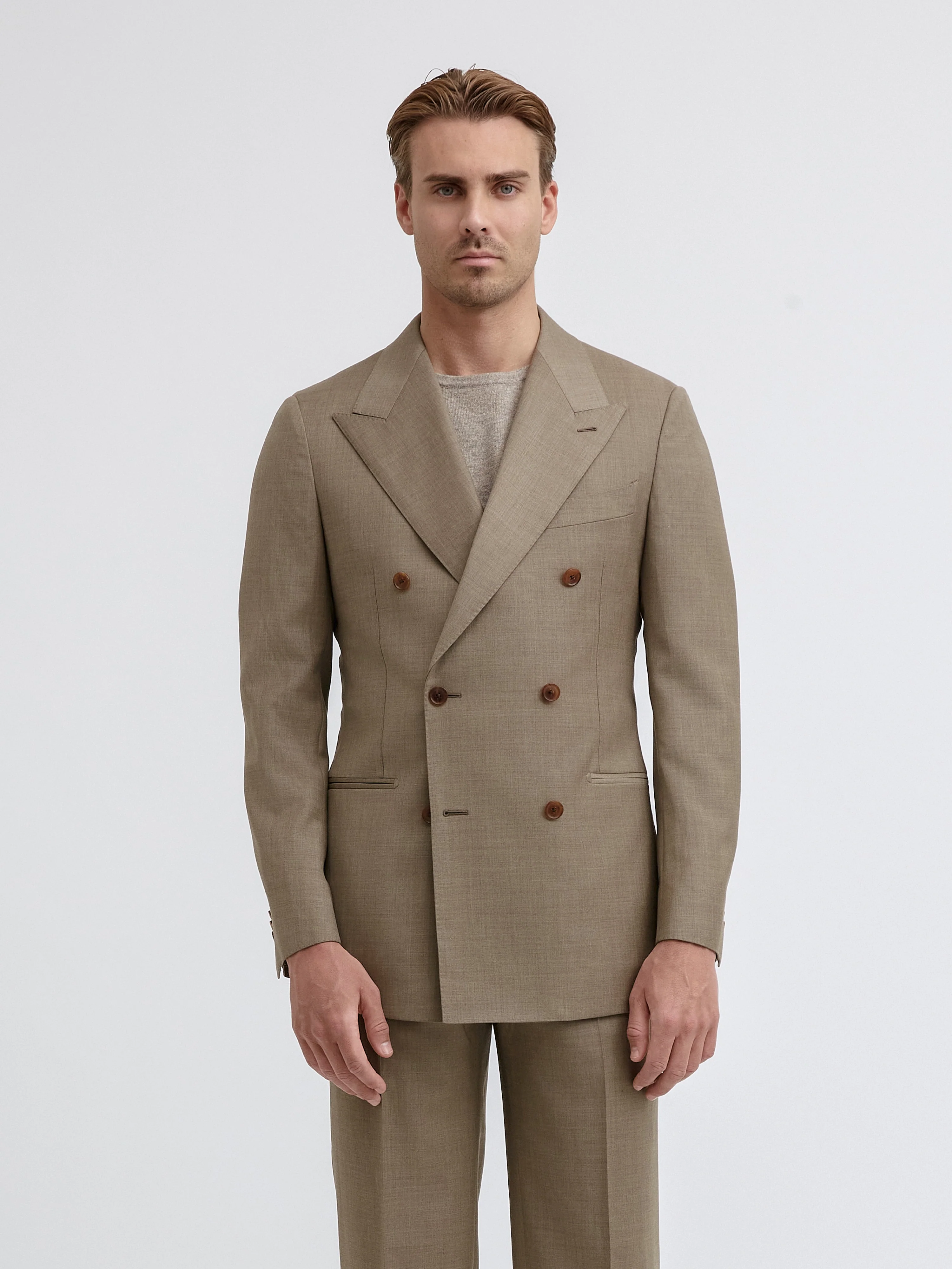 Taupe Wool Suit - Image 3