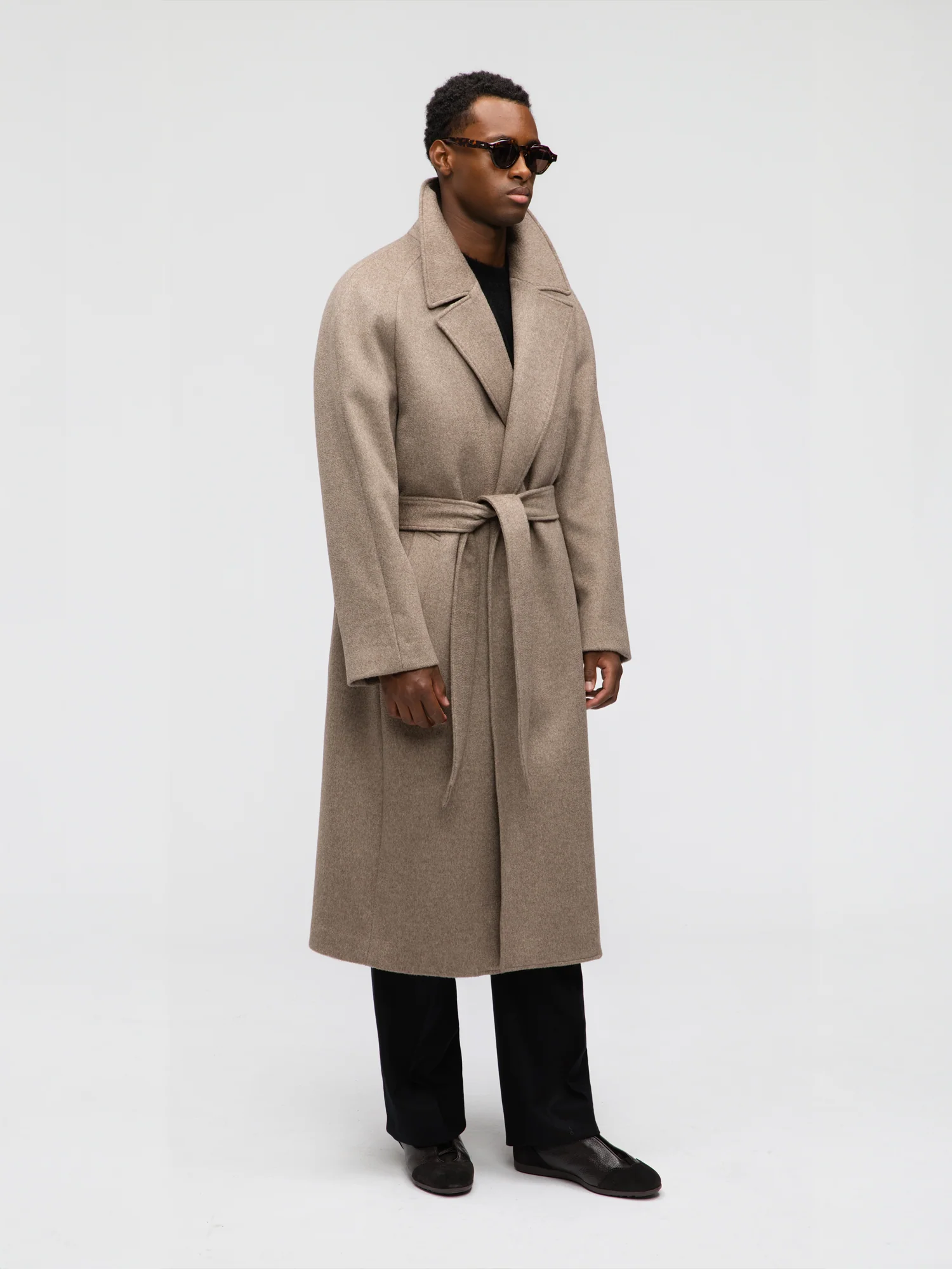 Taupe Yak Raglan Coat (DB) - Image 3